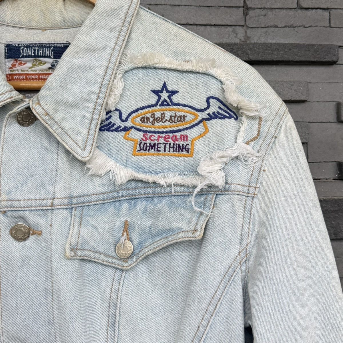 Edwin VTG Something Edwin Denim Jacket Cropped Embroidery Patch Size M / US 6-8 / IT 42-44 - 11 Thumbnail