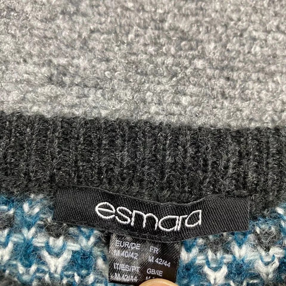 Other Esmara Sweater Women's Medium Fair Isle Knit Gray Pullover Size M / US 6-8 / IT 42-44 - 2 Thumbnail