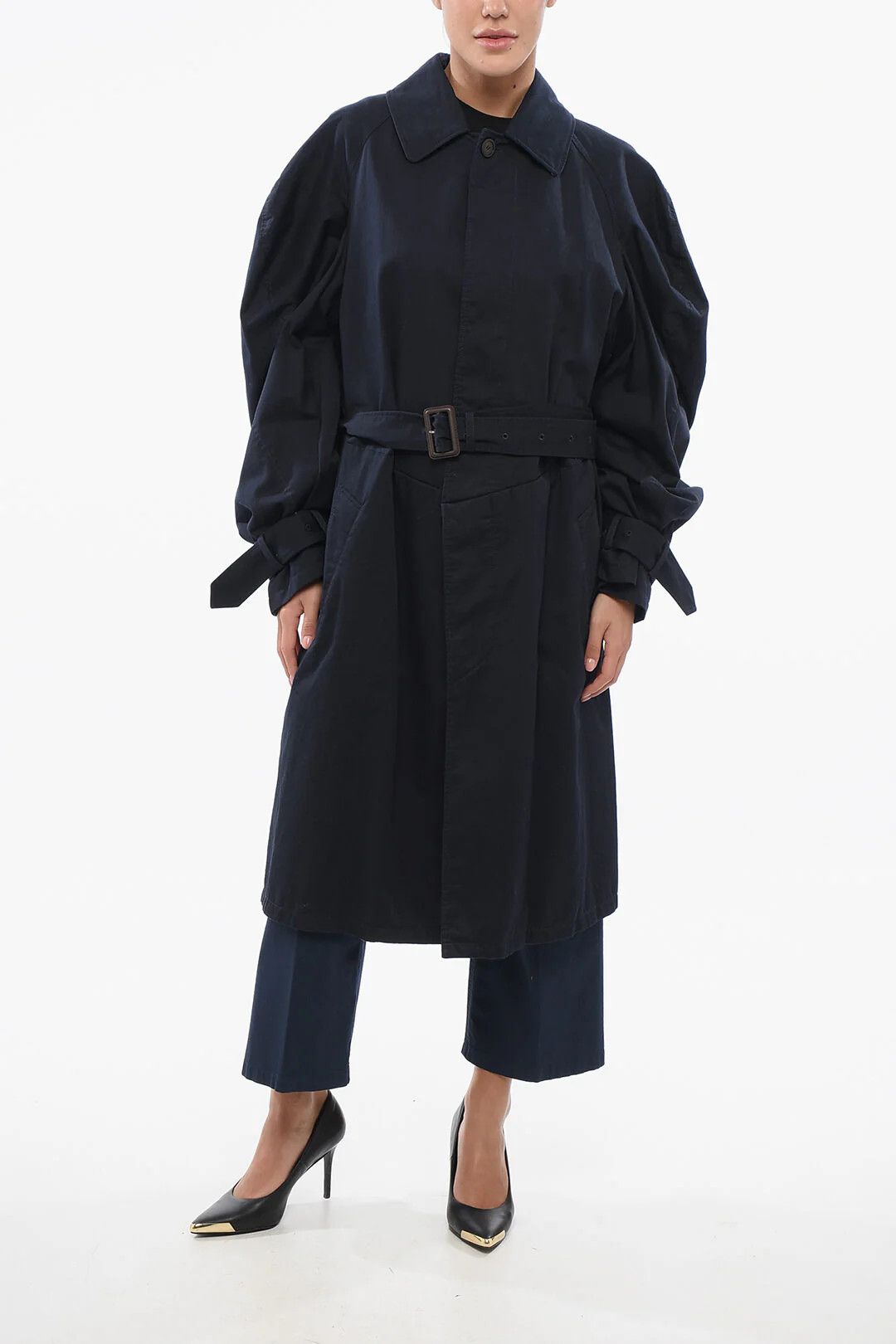 Balenciaga og1mm0326 Over Trench Coat in Blue Size XXS / US 00 / IT 34 - 4 Thumbnail