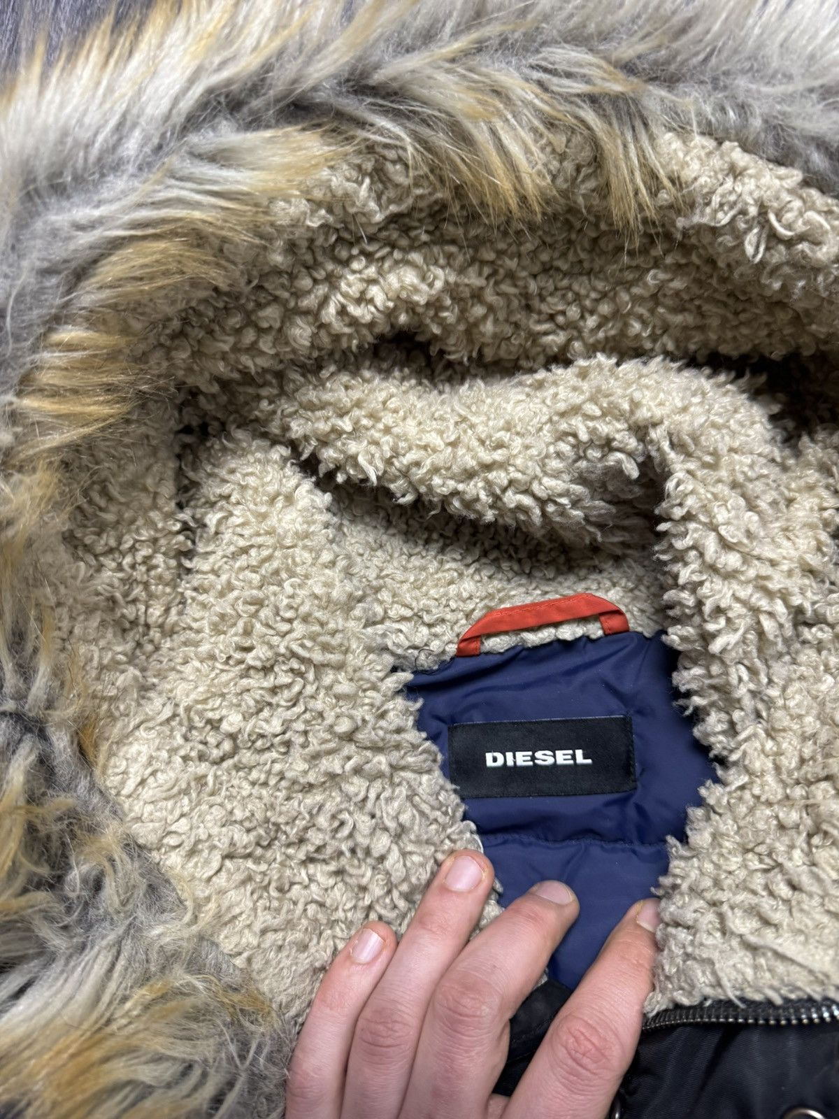 Diesel × Vintage Diesel Zip Fur Hoodie Parka Ifsixwasnine Lgb Style Size US L / EU 52-54 / 3 - 7 Thumbnail