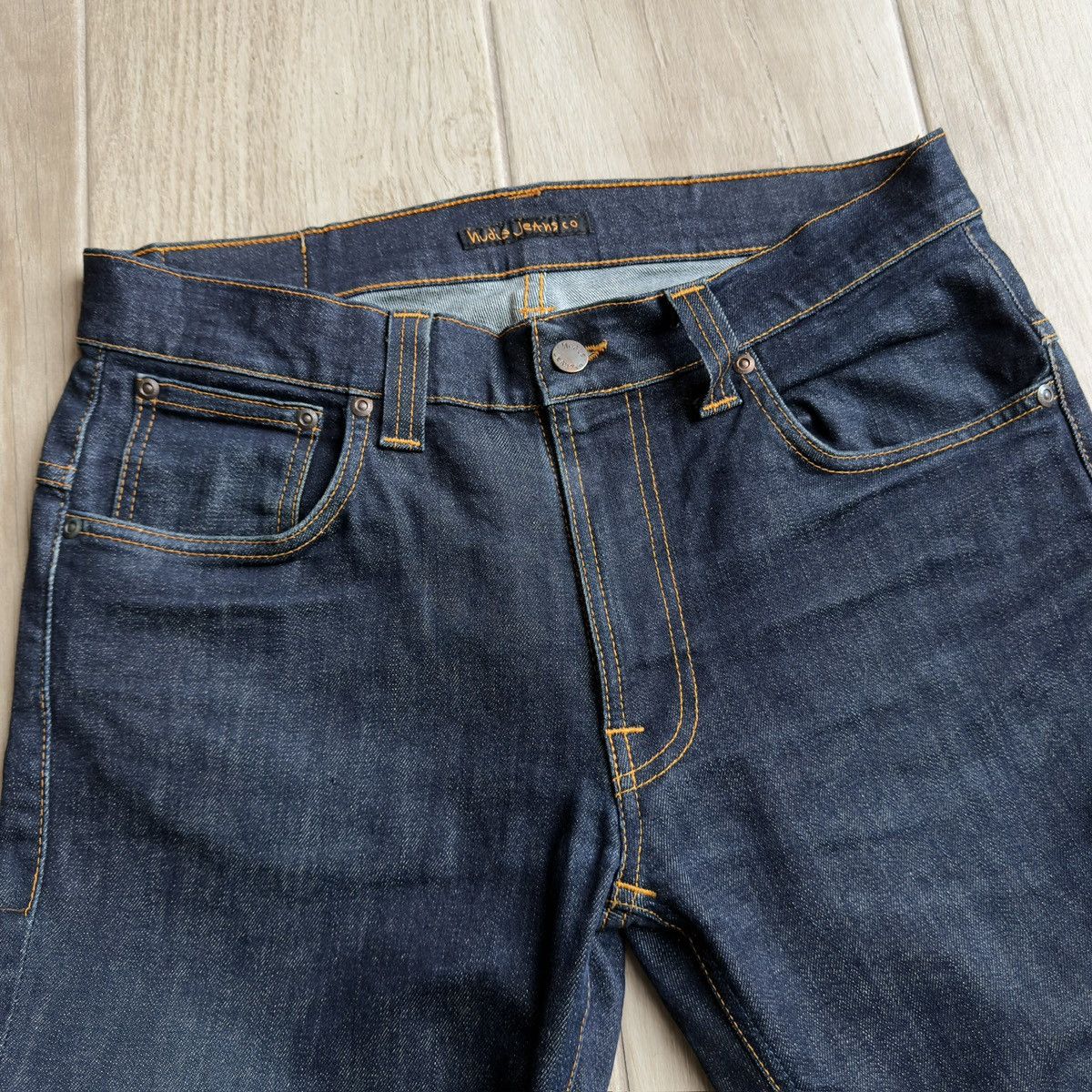 Nudie Jeans Tape Ted Organic 16 Dips Dry Indigo Stretch Denim Jeans Size US 34 / EU 50 - 3 Thumbnail