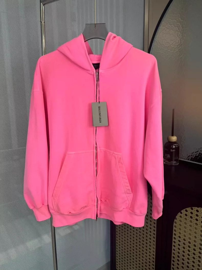 Balenciaga Balenciaga SS23 Pink Logo Zip Hoodie - dmc | Grailed