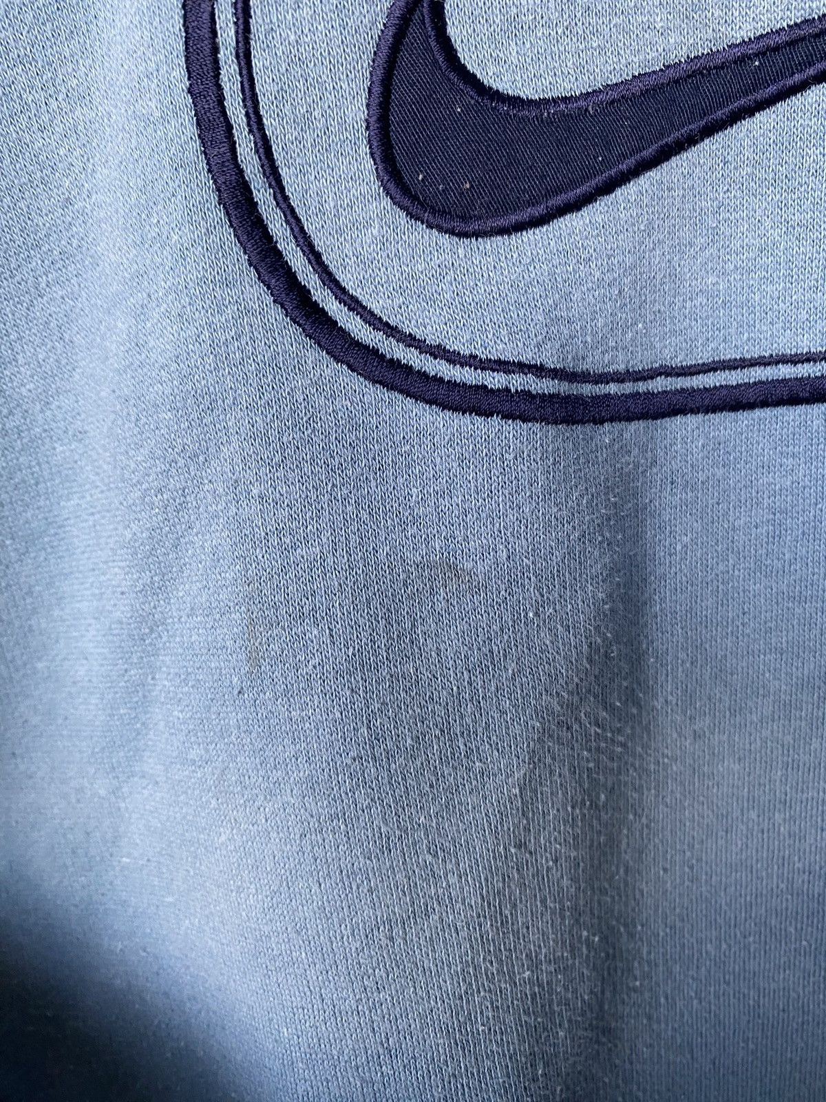 Nike × Vintage 🔥Nike Vntg Sun Faded Washed Blue Swoosh Big Logo Sweatshirt Size US L / EU 52-54 / 3 - 13 Thumbnail