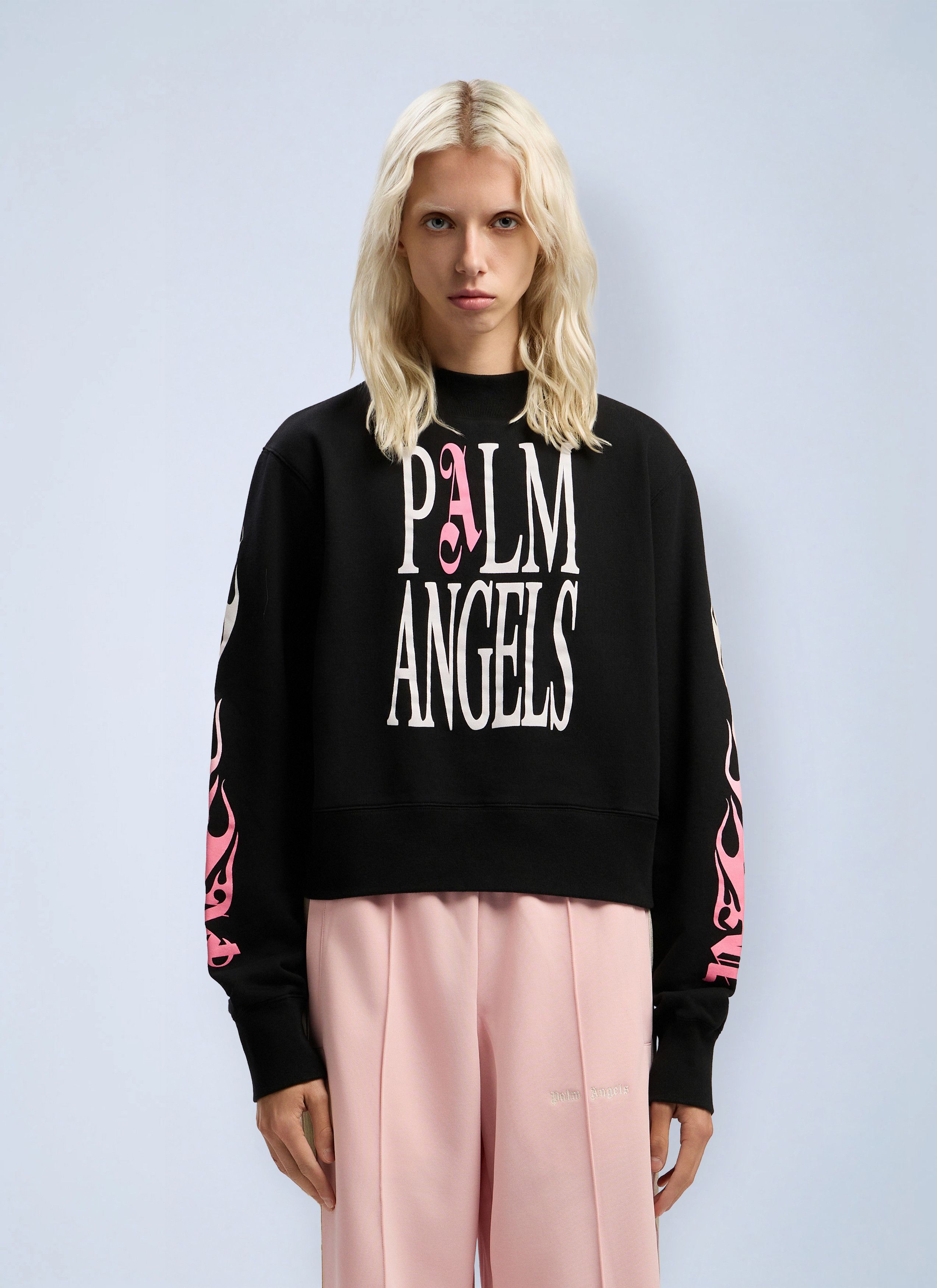 Palm Angels Flames Fitted Crew Sweatshirt Size M / US 6-8 / IT 42-44 - 1 Thumbnail