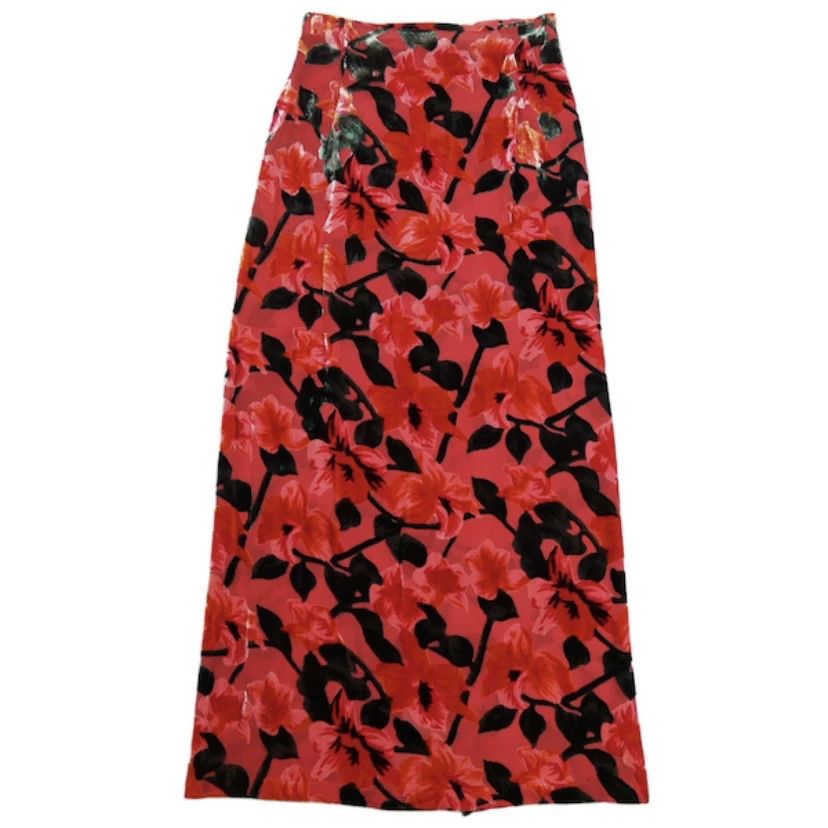 Yohji Yamamoto Yohji Yamamoto 1997ss Floral Velvet Skirt Size 22" - 1 Thumbnail