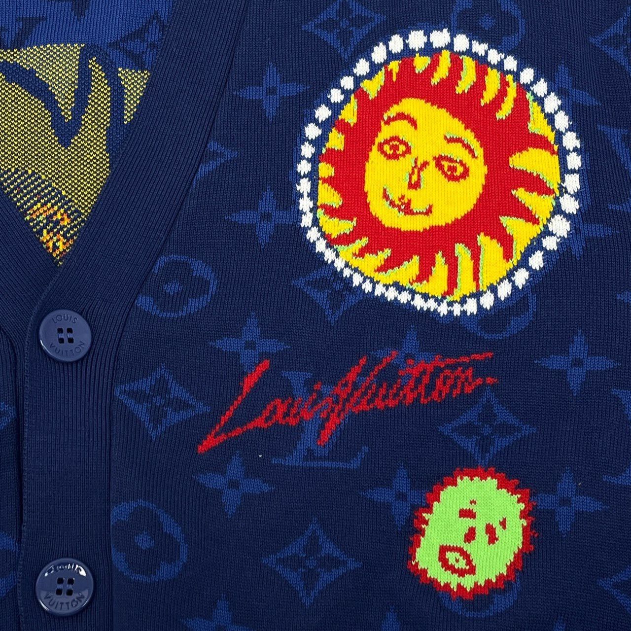 Louis Vuitton Louis Vuitton Blue Sun Embroidered Cardigan sweater Nextarr Size US XS / EU 42 / 0 - 7 Thumbnail