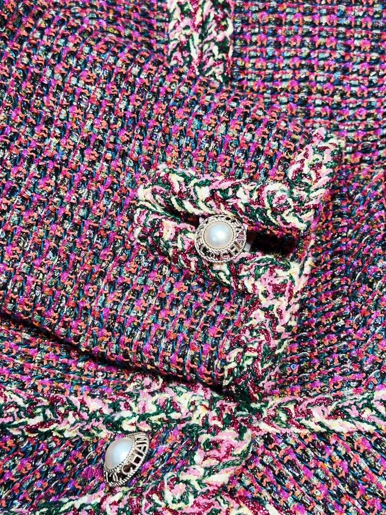 Chanel Chanel 19P pink mixed color pearl buckle tweed braided lon Size XS / US 0-2 / IT 36-38 - 4 Thumbnail