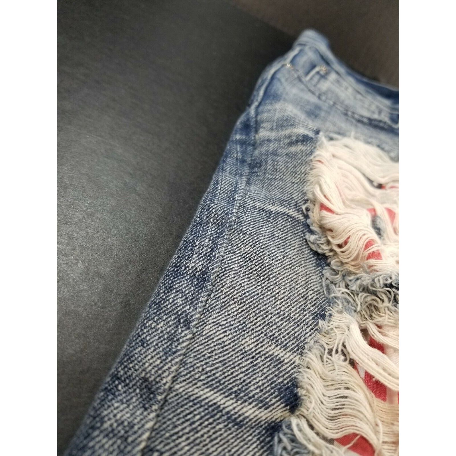 rue21 Rue21 Men's 26" Ripped Distressed Blue USA Jean Shorts Size US 26 / EU 42 - 6 Thumbnail