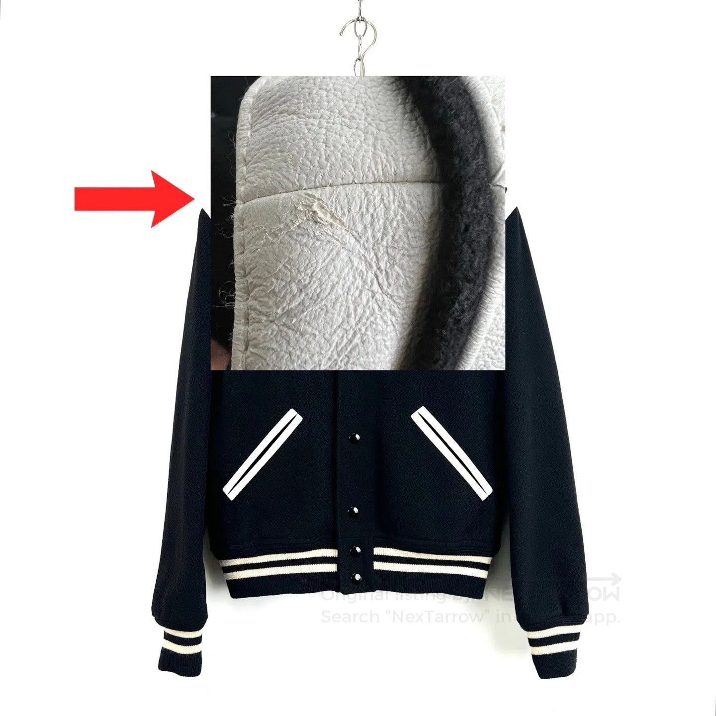 Saint Laurent Paris Saint Laurent Black Leather Patchwork Baseball Jacket. Size US S / EU 44-46 / 1 - 6 Thumbnail