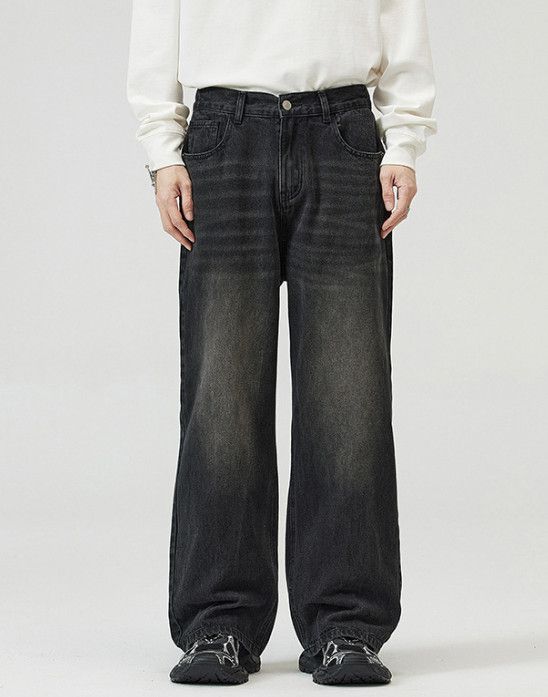 Vintage Men's loose straight leg vintage washed distressed jeans Size US 32 / EU 48 - 1 Thumbnail