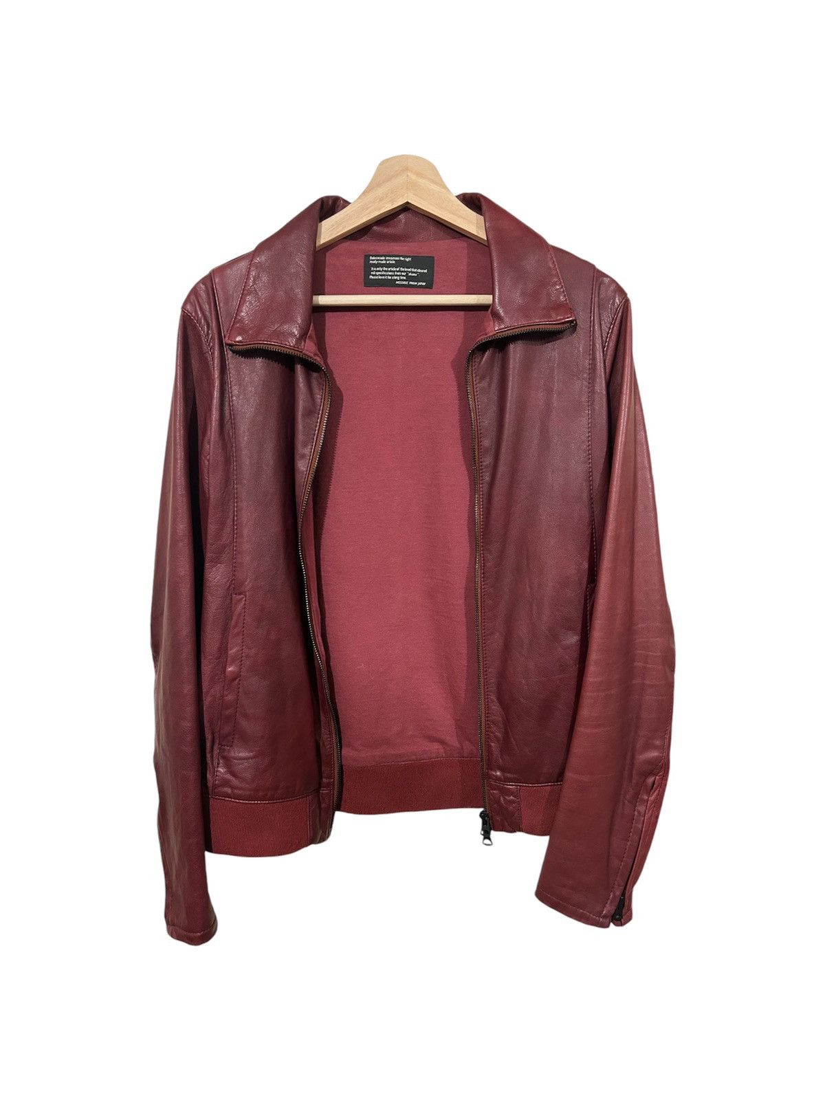 Shama Japanese skinny red leather jacket