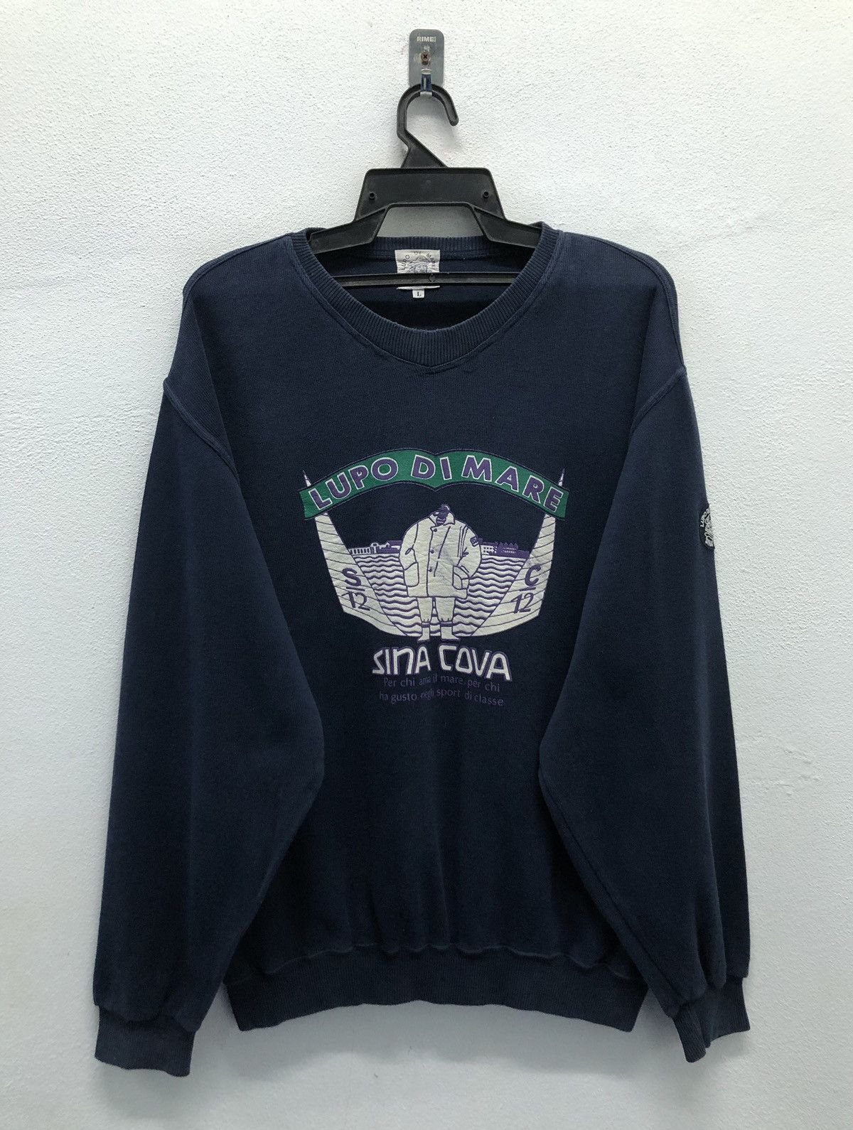 Vintage Vintage Lupo Di Mare Sina Cova Sweatshirt Size US L / EU 52-54 / 3 - 1 Thumbnail