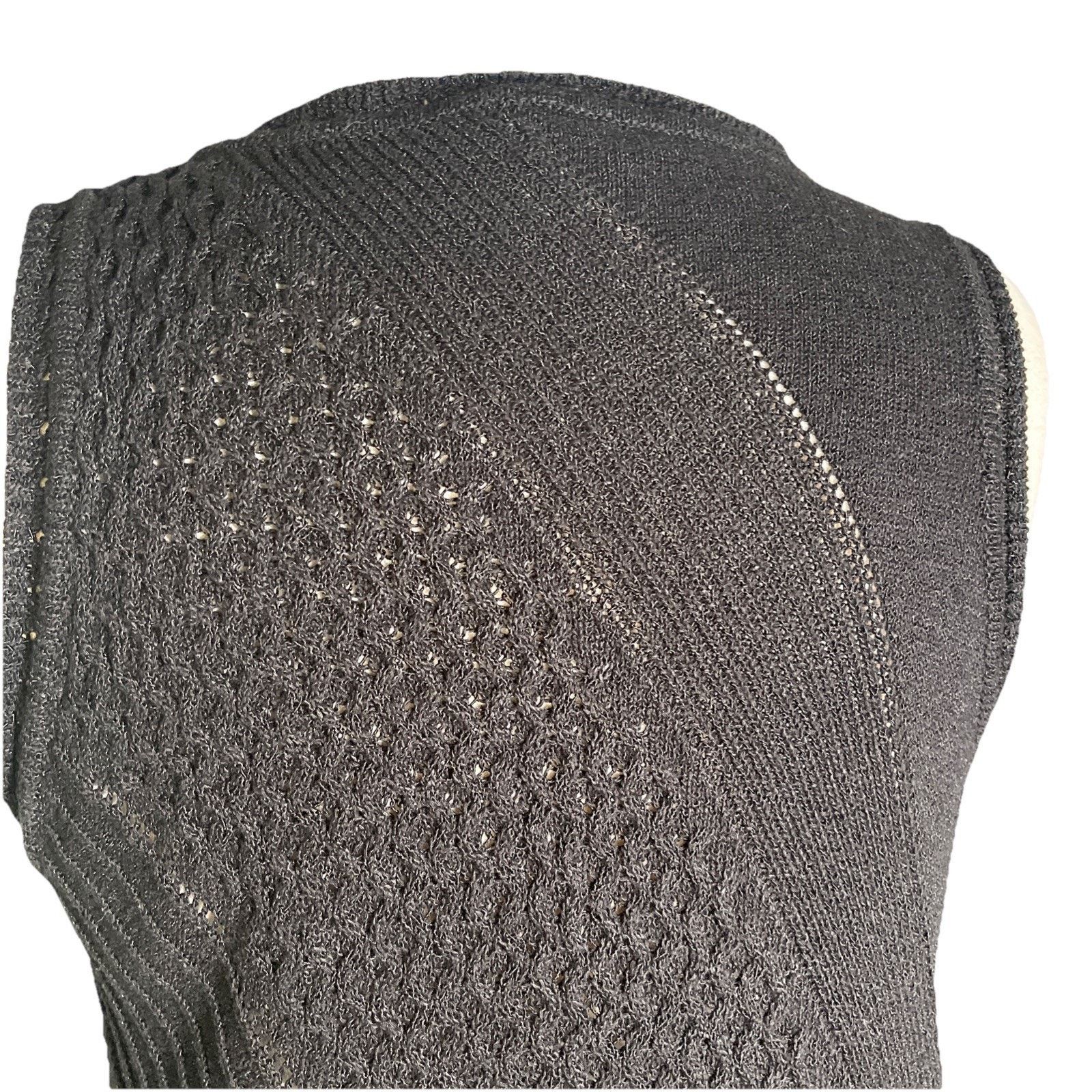 Chicos Chicos 2 Medium Black Cotton Blend Sleeveless Tunic-flaw Pic Size M / US 6-8 / IT 42-44 - 6 Thumbnail