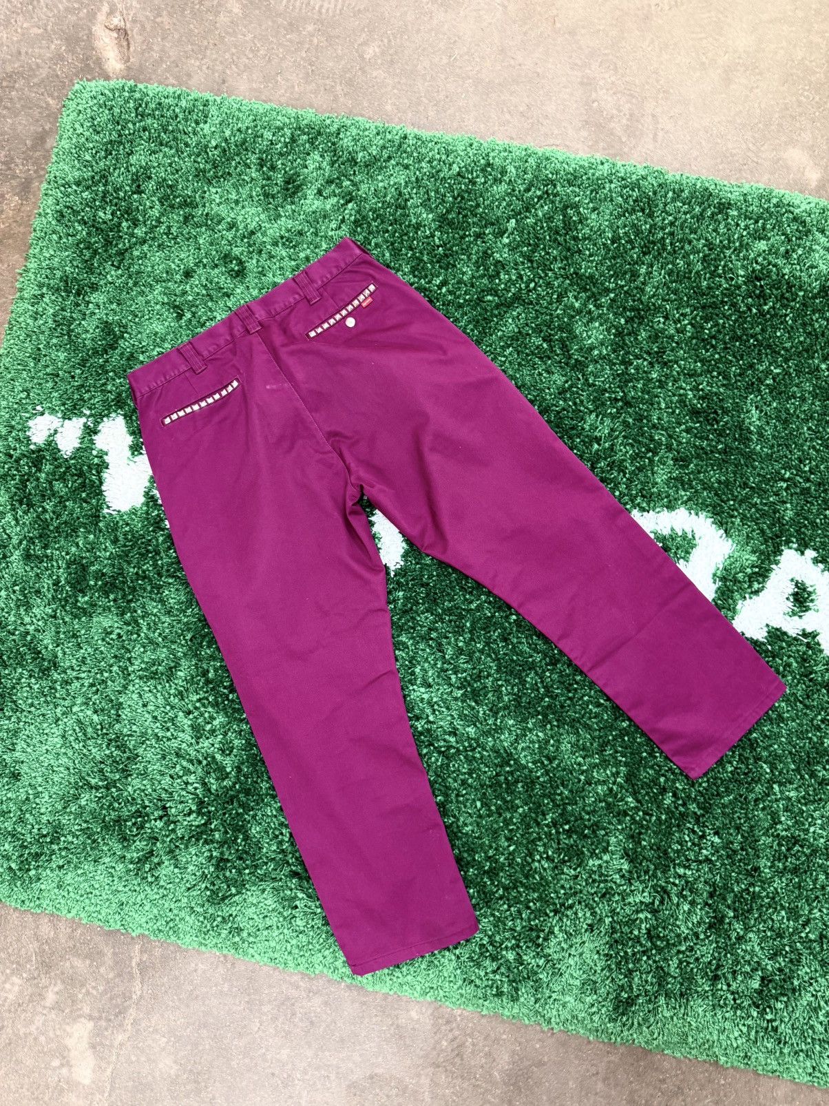 Supreme Supreme Studded Work Pant Burgundy Sz. 34 FW20 Size US 34 / EU 50 - 4 Thumbnail