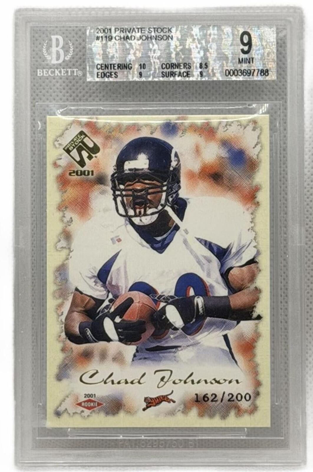 Other 2001 Private Stock #119 Chad Johnson Rookie 162/200 BGS 9 Size ONE SIZE - 1 Thumbnail