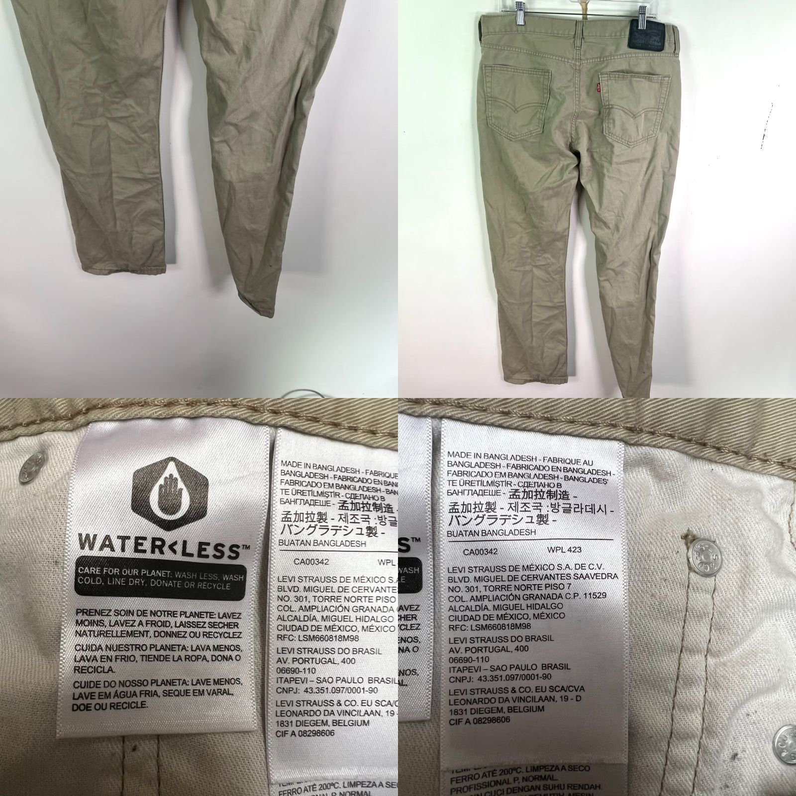 Levi's Levi's 514 Jeans Mens 34 Beige Regular Straight 5-Pocket Denim USA Logo 90s 30" Inseam Size US 34 / EU 50 - 8 Thumbnail