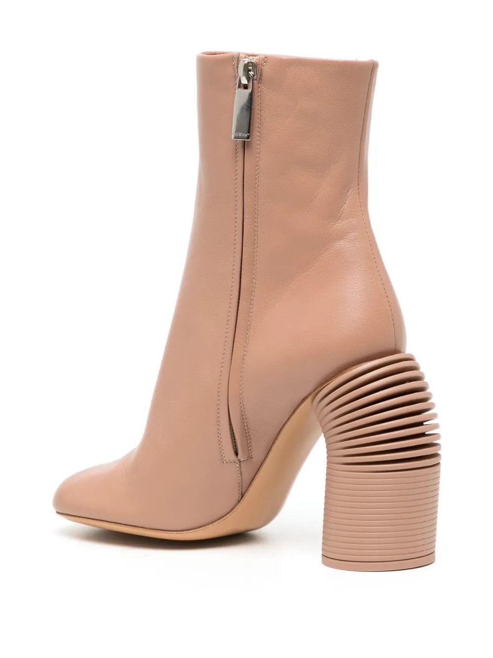 Off-White o1y1225 Leather Ankle Boots in Blush Size US 9 / IT 39 - 3 Thumbnail