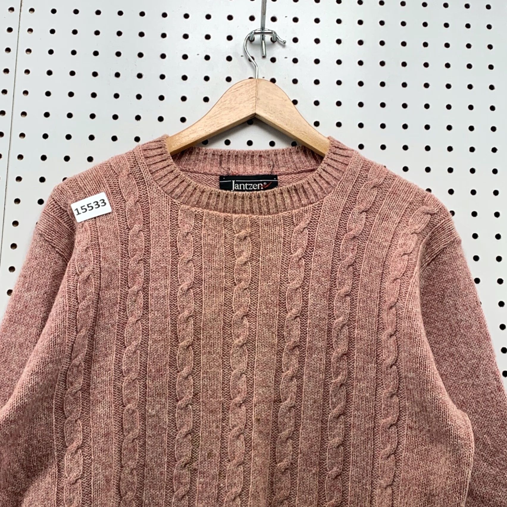 Jantzen VINTAGE Jantzen Wool Cable Knit Pullover Sweater Womens Medium Academia 21X26 Size M / US 6-8 / IT 42-44 - 3 Thumbnail