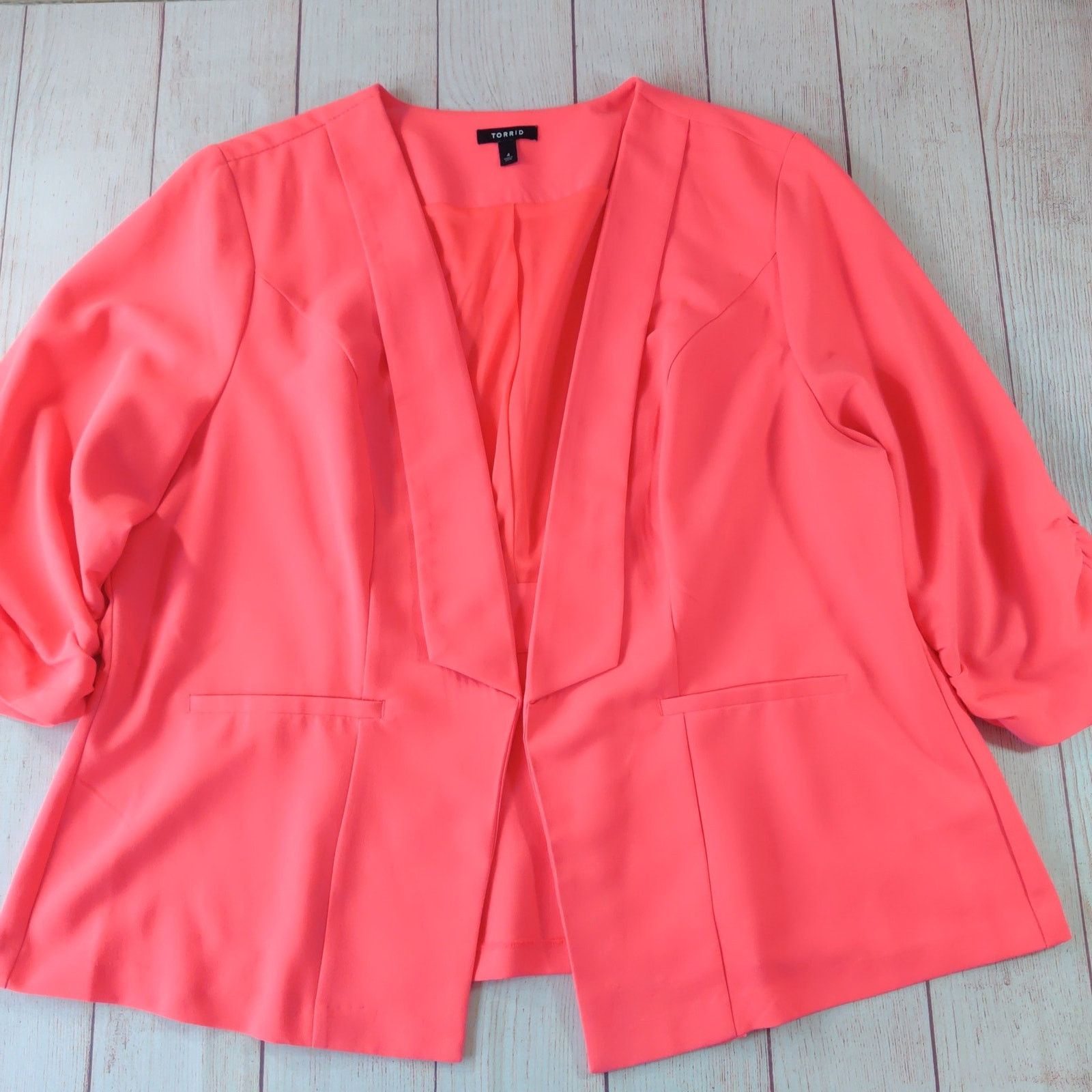 Torrid Torrid Ruched Sleeve Blazer sz 4 Size 4XL / US 24-26 - 1 Thumbnail