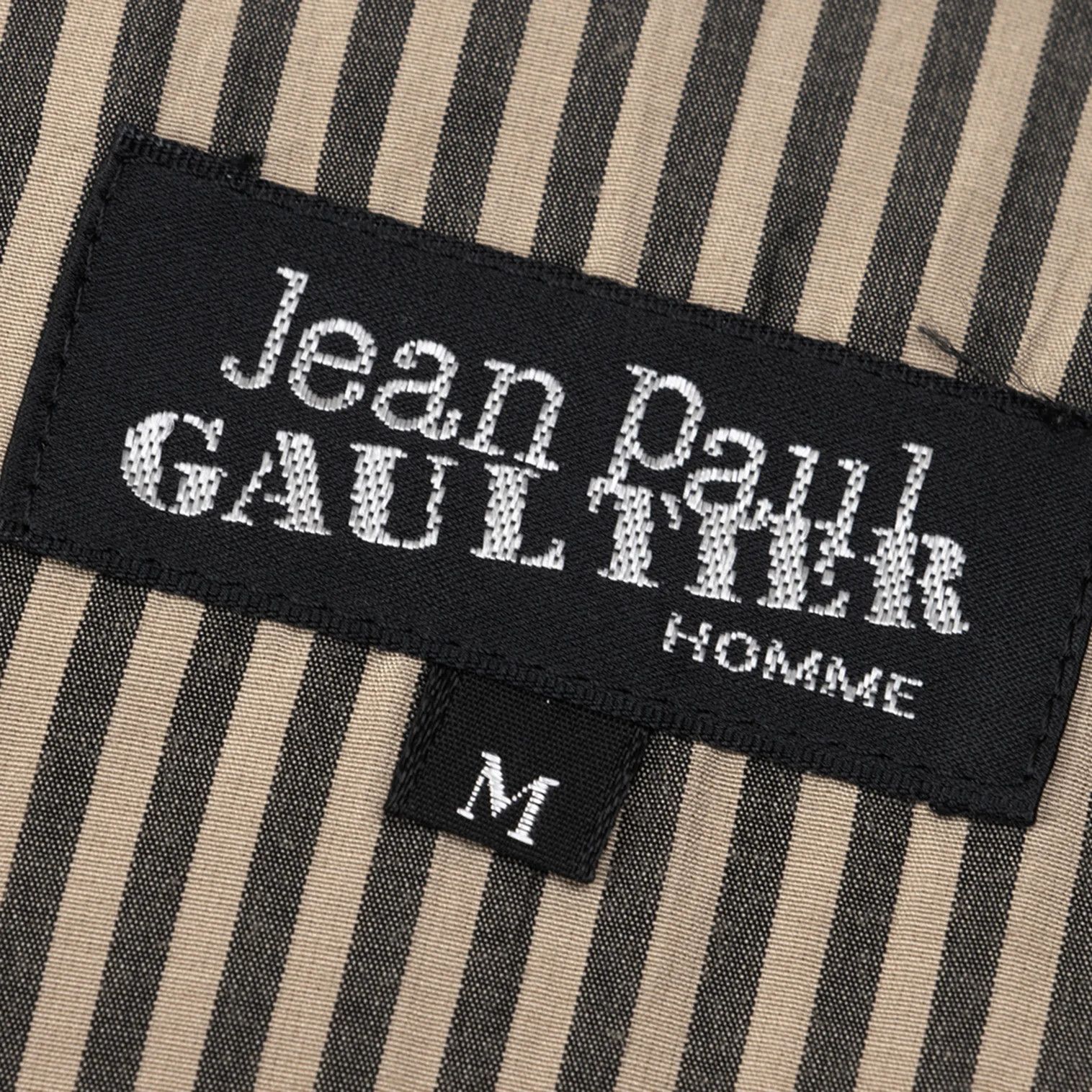 Jean Paul Gaultier Sheer Layered Stripe Jacket in Black and Beige, Size M Size US M / EU 48-50 / 2 - 17 Thumbnail