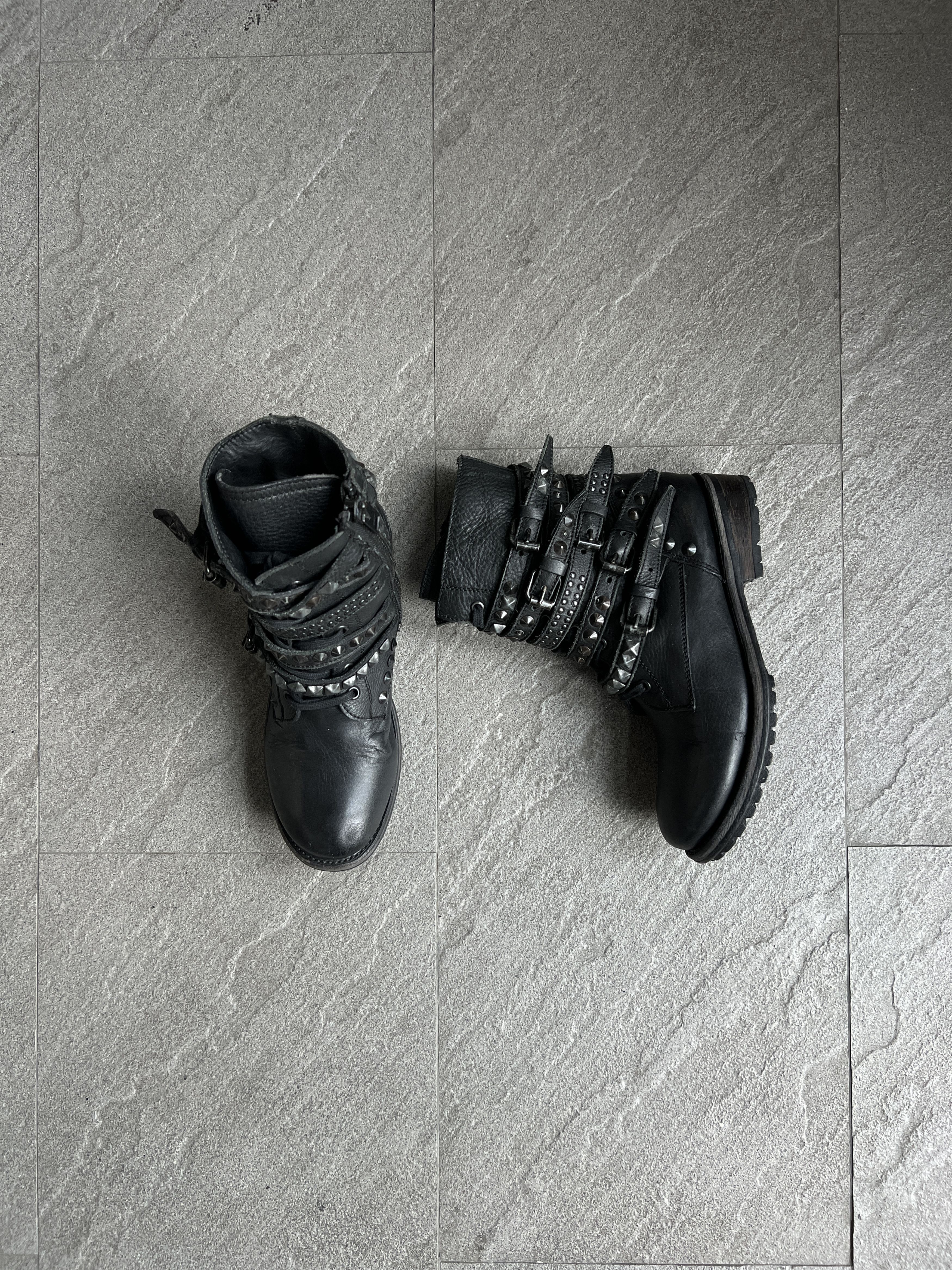 ASH ASH Punk Studded Biker Combat Boots EU40 Size US 10 / IT 40 - 1 Thumbnail