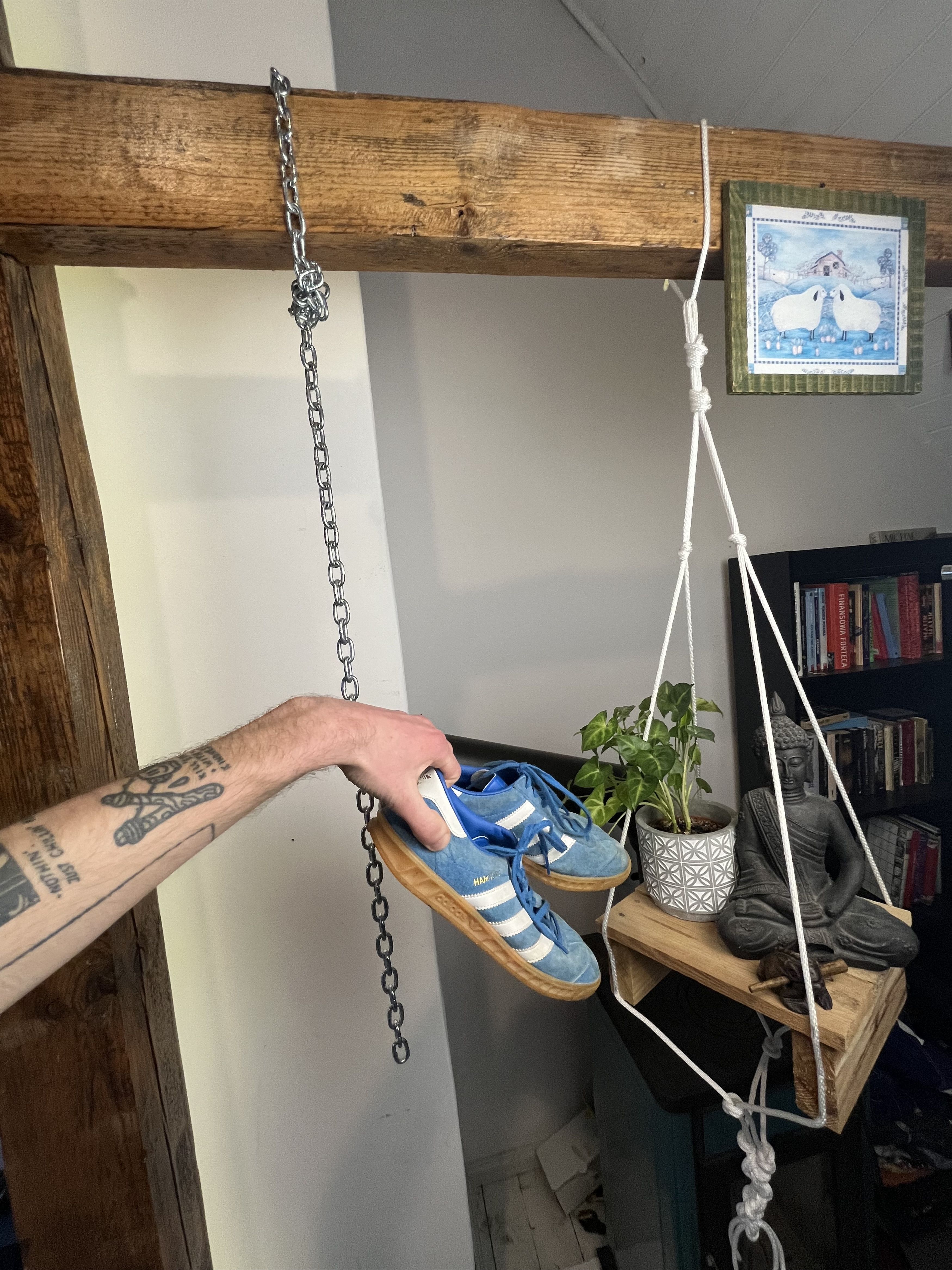 Adidas × Vintage Adidas Hamburg (Samba) Handball Shoes Blue and White Size US 7 / EU 40 - 1 Thumbnail