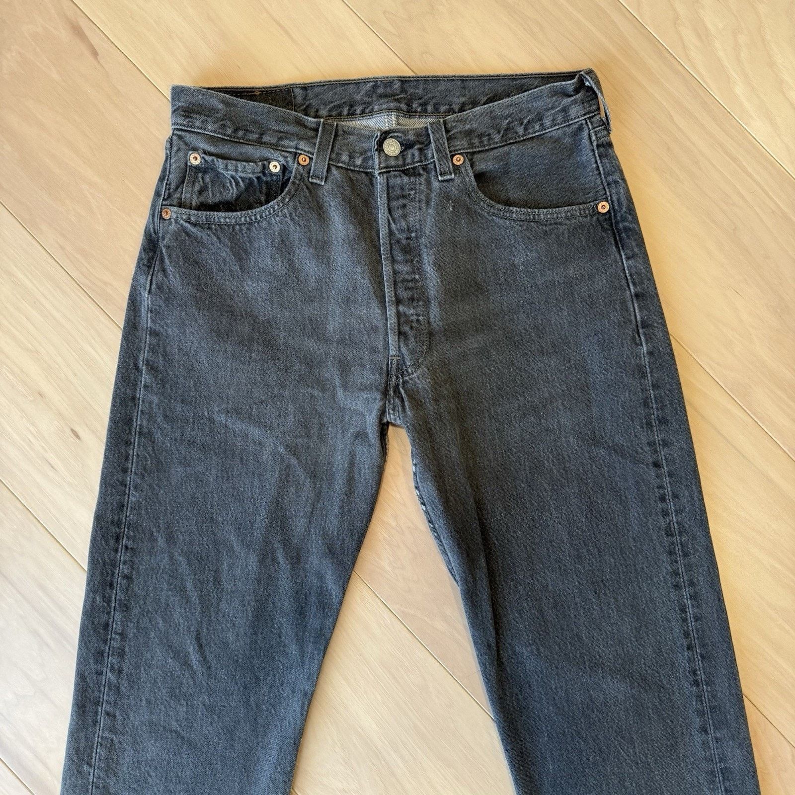 Levi's × Vintage Vintage Levis 501 Jeans 30 Black Made In USA 90s Straight Size US 30 / EU 46 - 3 Thumbnail