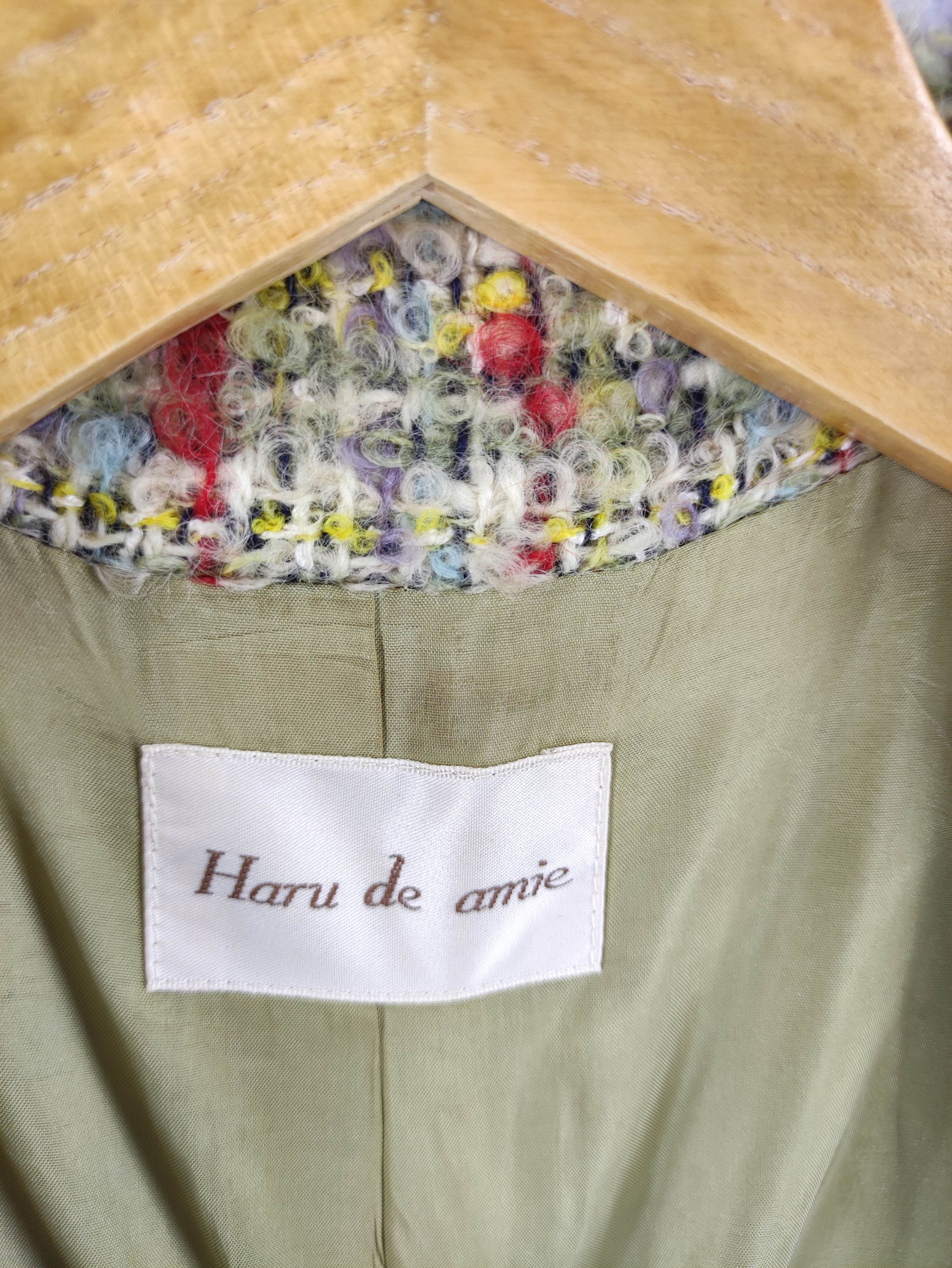 Japanese Brand Vintage Haru De Amie Wool Tweed Jacket Size S / US 4 / IT 40 - 5 Thumbnail