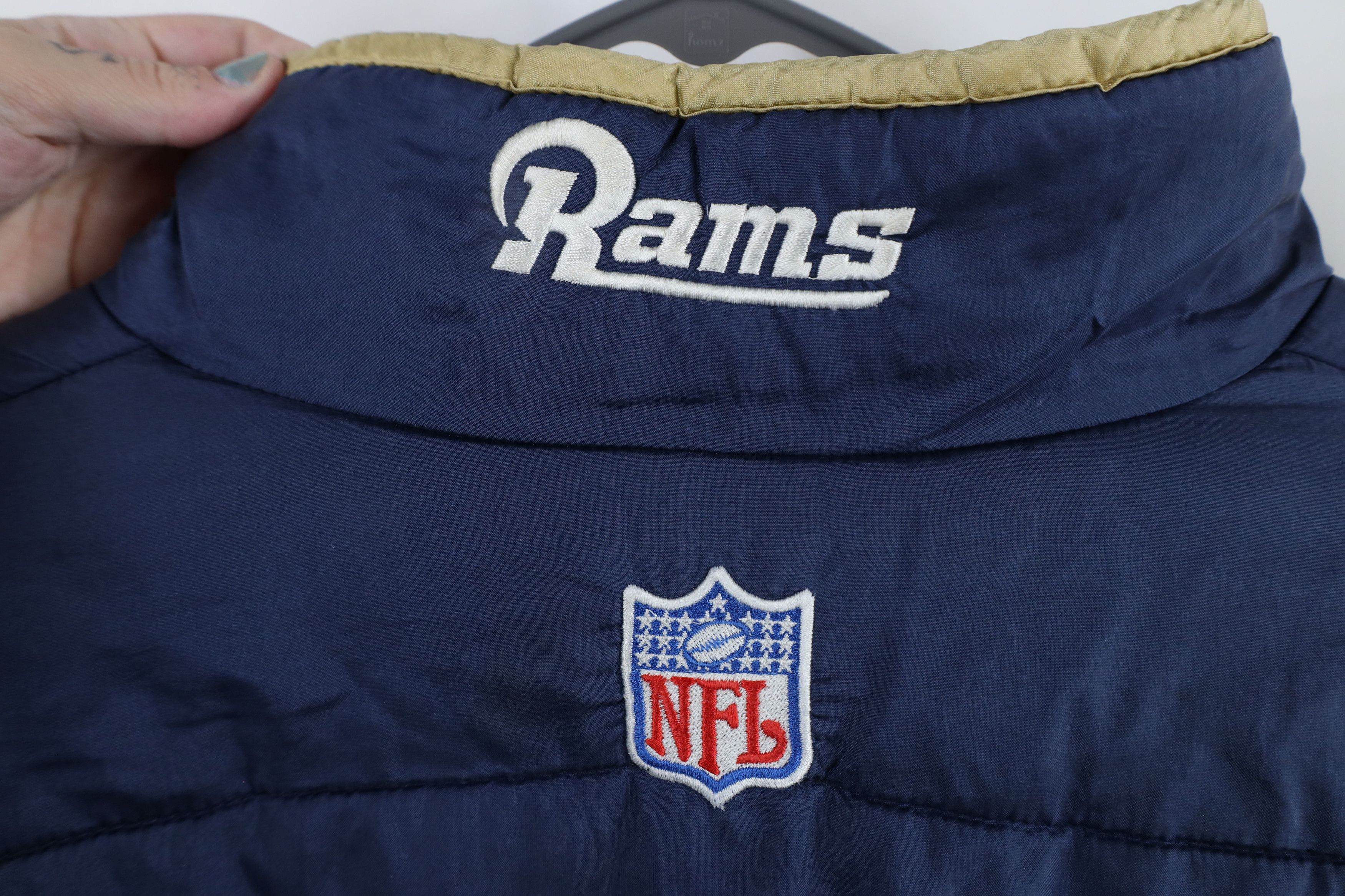 Reebok × Vintage Vintage 90s Reebok Rams Football Full Zip Puffer Jacket Size US XL / EU 56 / 4 - 14 Thumbnail