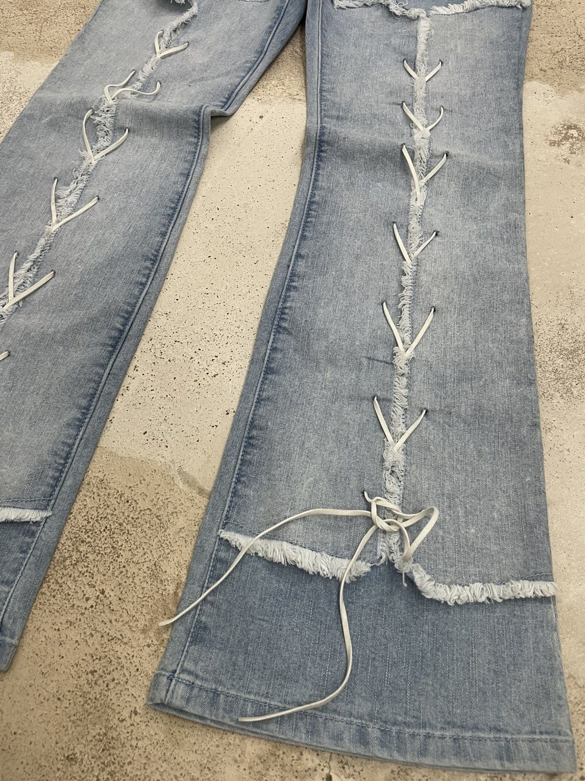Other JB Tornado Mart Lace Style Stretch Denim Pants Size 25" / US 0 / IT 36 - 8 Thumbnail