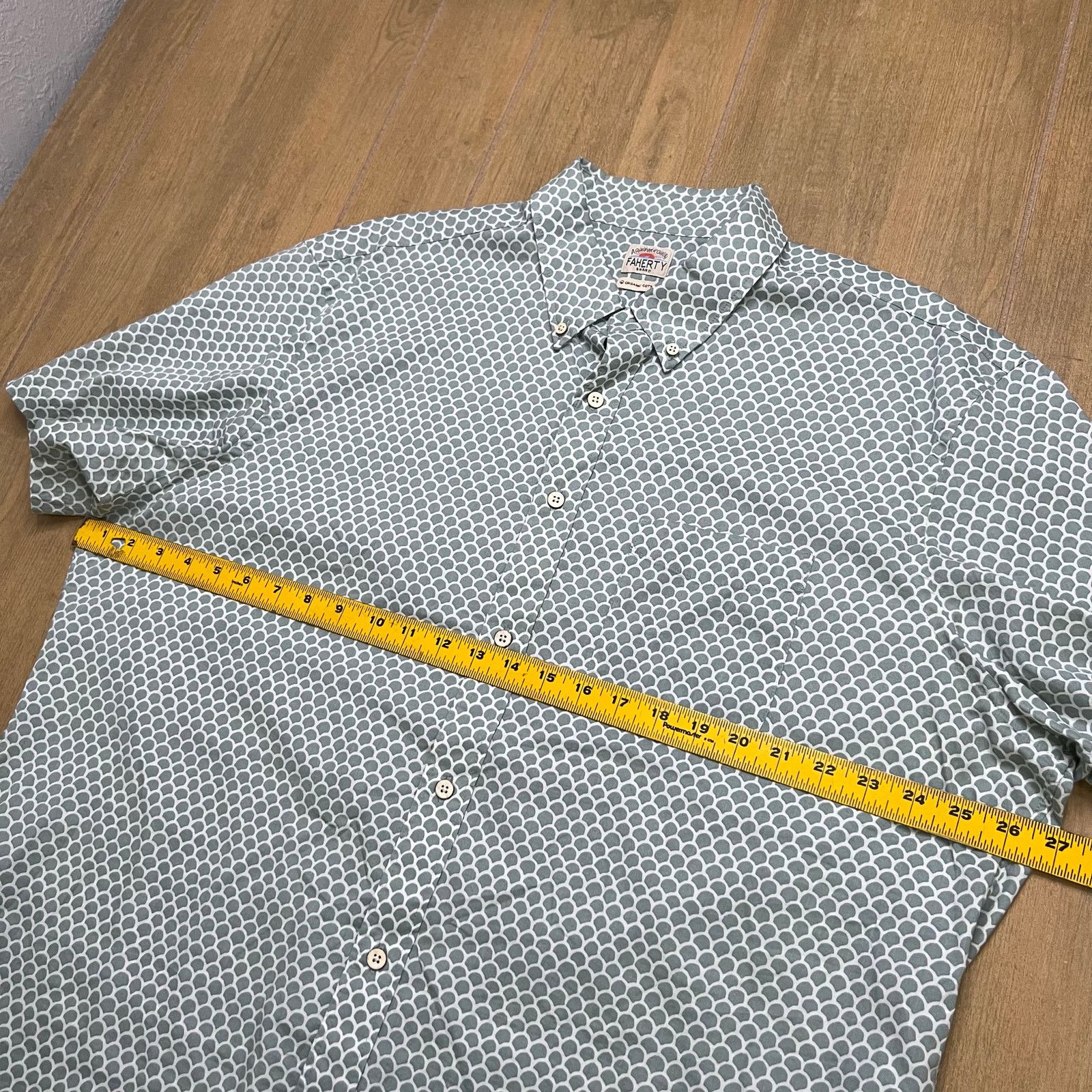 Faherty Faherty Brand Organic Cotton Button Up Shirt Mens XXL Green Size US XXL / EU 58 / 5 - 6 Thumbnail