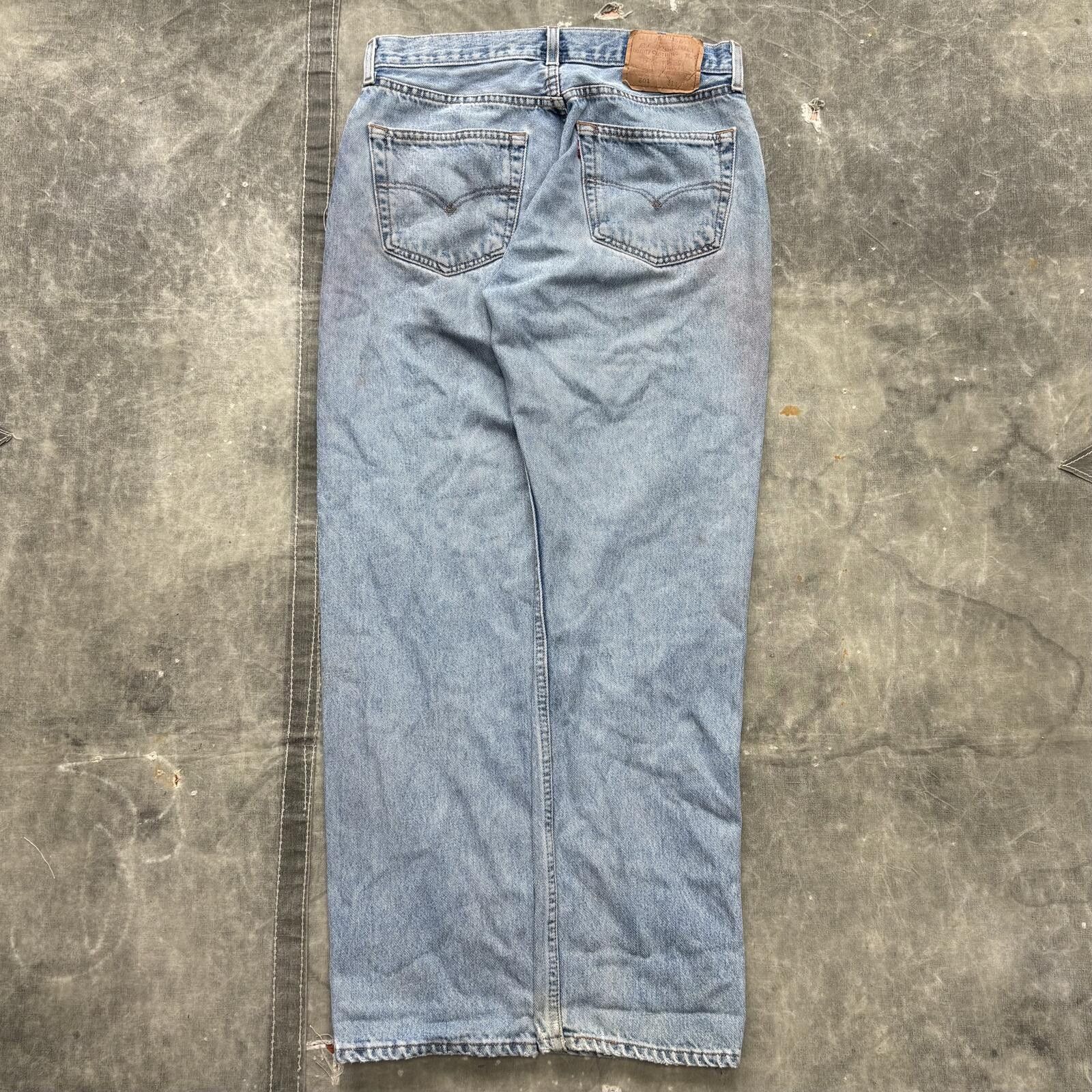 Levi's Vintage 90s Y2K 501 Levi’s Button Fly Denim Blue Jeans 31x30 Size 31" - 2 Thumbnail
