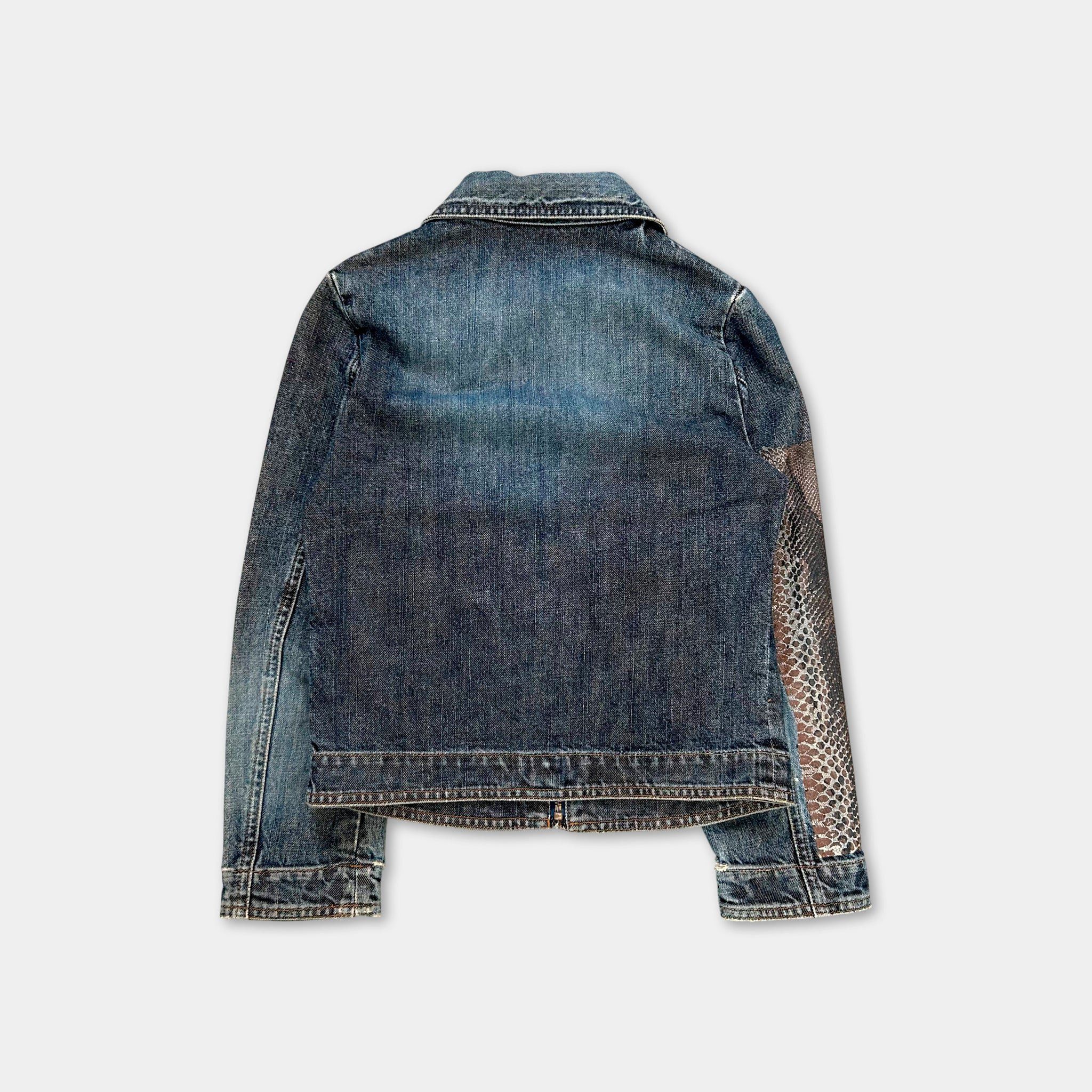 Just Cavalli Just Cavalli Snake Skin Patch Denim Jacket Size S / US 4 / IT 40 - 5 Thumbnail