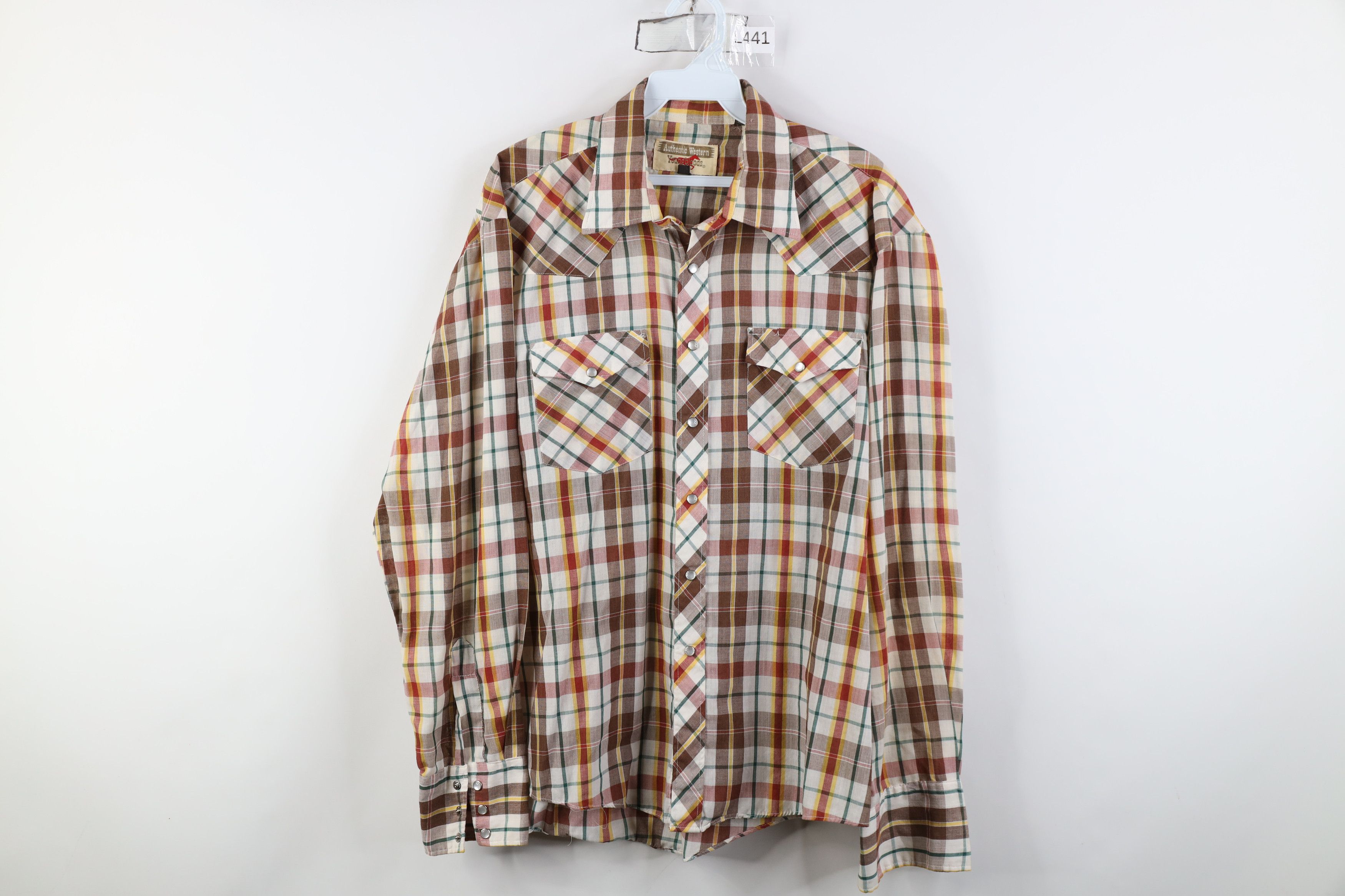 Vintage Vintage 70s Streetwear Rodeo Cowboy Snap Button Shirt Size US L / EU 52-54 / 3 - 1 Thumbnail