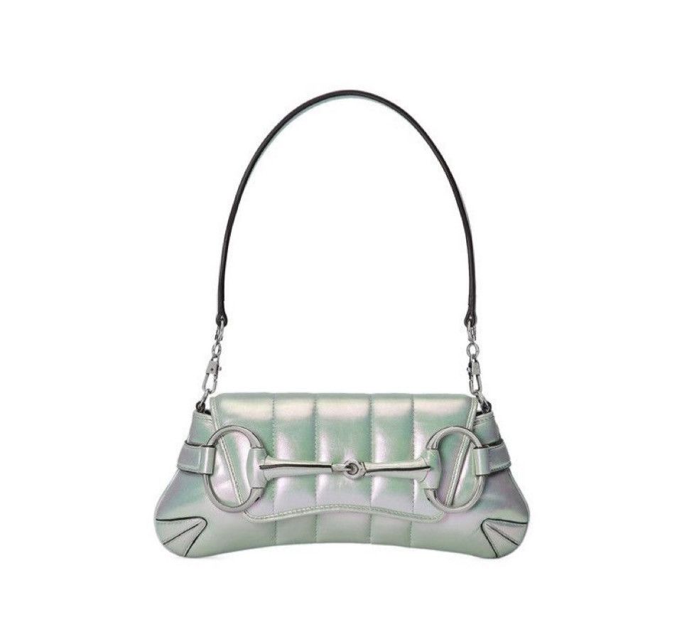 Gucci Limited Ed Gucci Horsebit Chain lambskin iridescent shoulder Size ONE SIZE - 3 Thumbnail