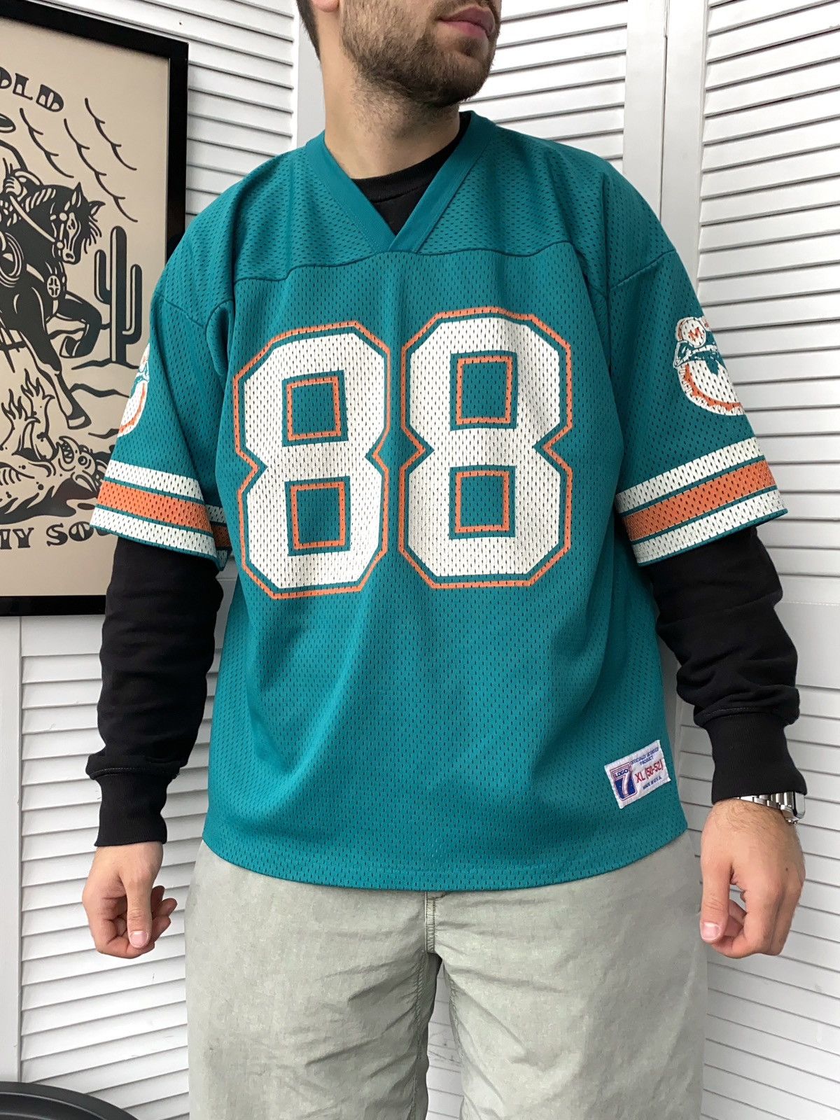 Logo 7 × NFL × Vintage Vintage 90s Miami Dolphins #88 Mike Gesicki Logo7 NFL Jersey Size US XL / EU 56 / 4 - 3 Thumbnail