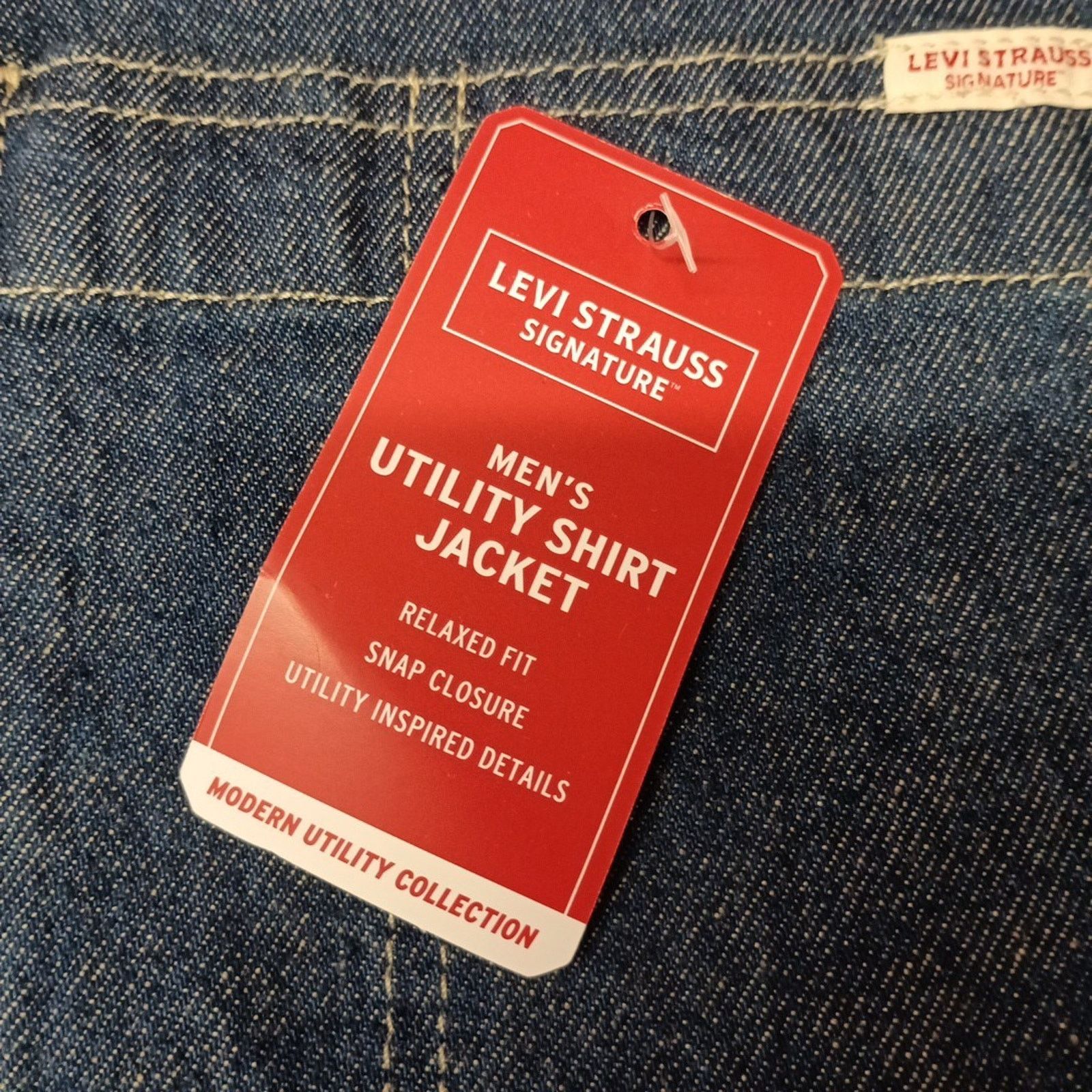 Levi's Levi Strauss Utility Shirt Jacket Men's 2XL Blue Denim Snap Size US XXL / EU 58 / 5 - 5 Thumbnail