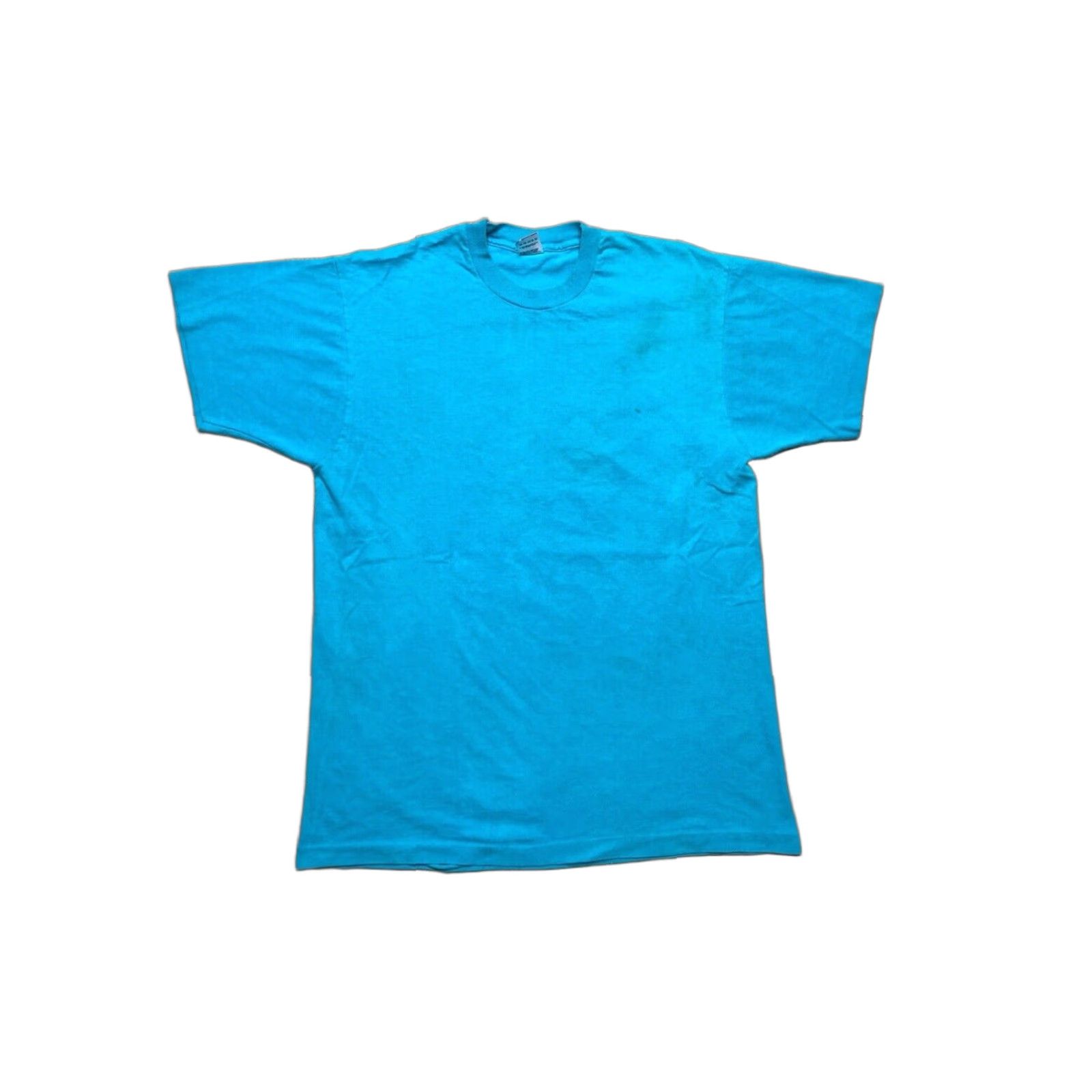 Fruit Of The Loom VINTAGE 90s Fruit of the Loom T-Shirt Men XL Cotton Teal Blue Single Stitch Size US XL / EU 56 / 4 - 1 Thumbnail