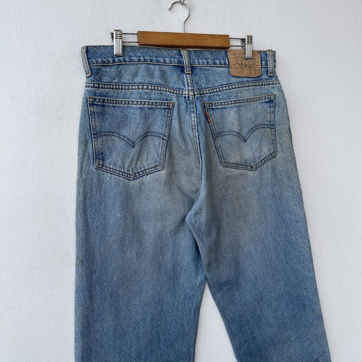 Levi's Vintage 90s Levi's 210 Orange Tab Denim Jeans Thrashed Size US 34 / EU 50 - 12 Thumbnail