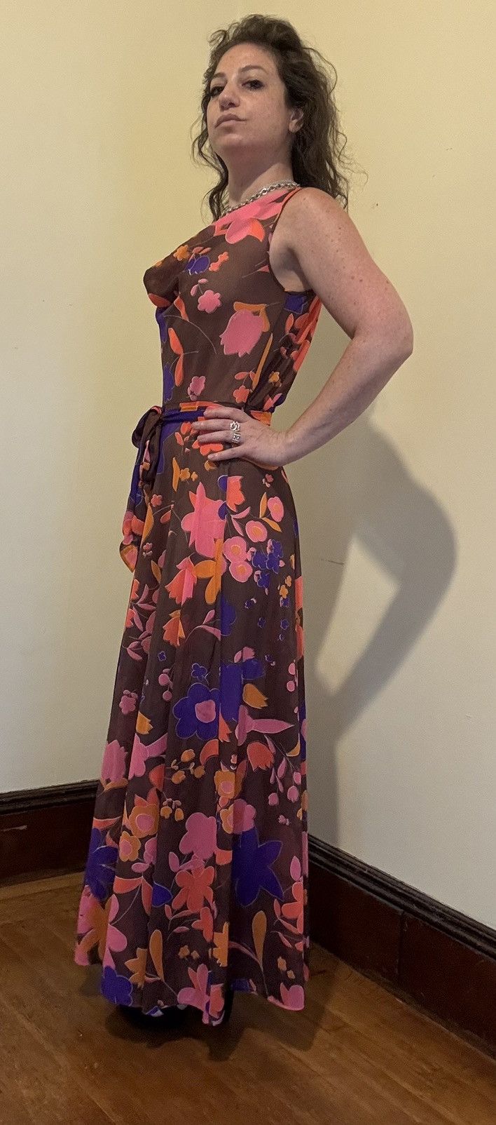 Lilly Pulitzer Vtg 70s Lilly Pulitzer for Neimen Marcus Floral A-Line Maxi Size XXS / US 00 / IT 34 - 5 Thumbnail