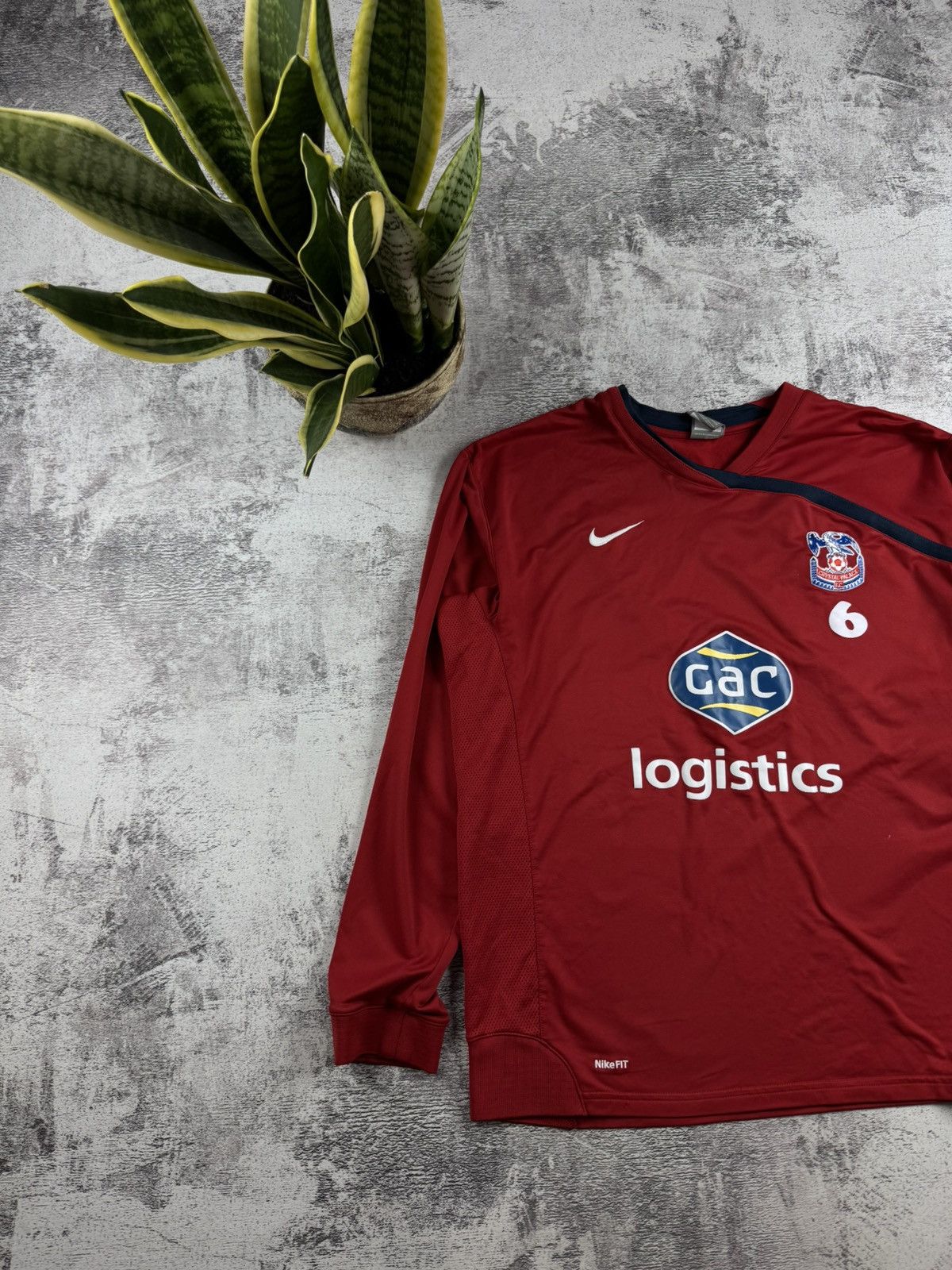Nike #6 Crystal Palace FC Player Issue LongSleeve Nike Soccer Football Jersey T Shirt Size US XL / EU 56 / 4 - 2 Thumbnail