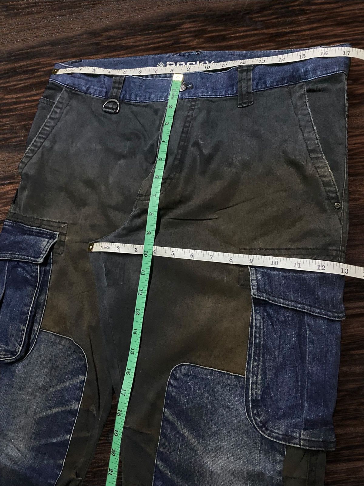 ROCKSMITH Rocky Patchwork Denim Cargo Pants / Utility Workwear Size US 34 / EU 50 - 17 Thumbnail