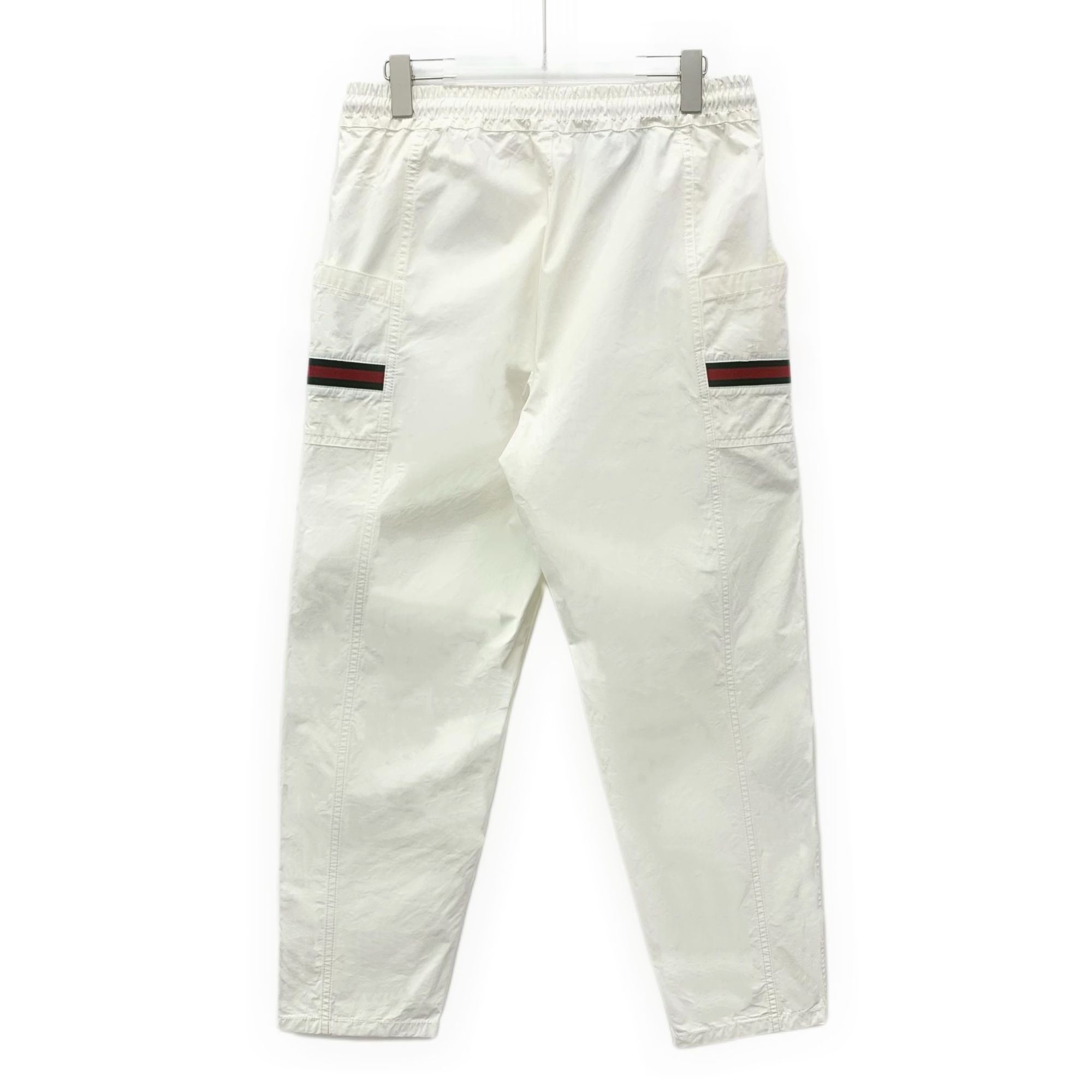 Gucci Gucci White Cotton Drawstring Casual Trousers W/ Striped Web Size US 32 / EU 48 - 8 Thumbnail