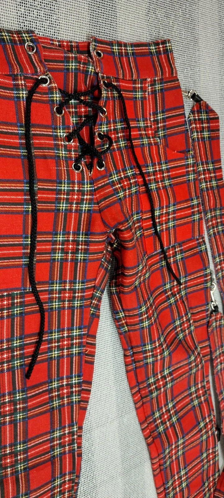 Lip Service LIP SERVICE Zipper Rare Punk Plaid Pants Bondage BELTS xs 0 Size 26" / US 2 / IT 38 - 8 Thumbnail