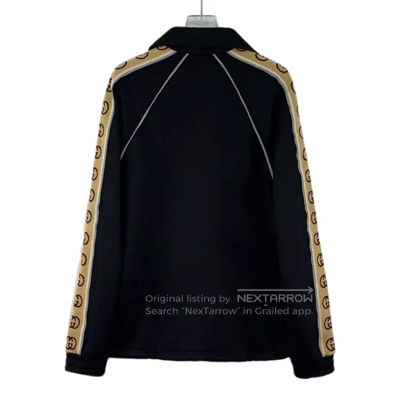 Gucci Gucci Black side logo striped lapel zipper long-sleeved ja Size US XS / EU 42 / 0 - 2 Thumbnail
