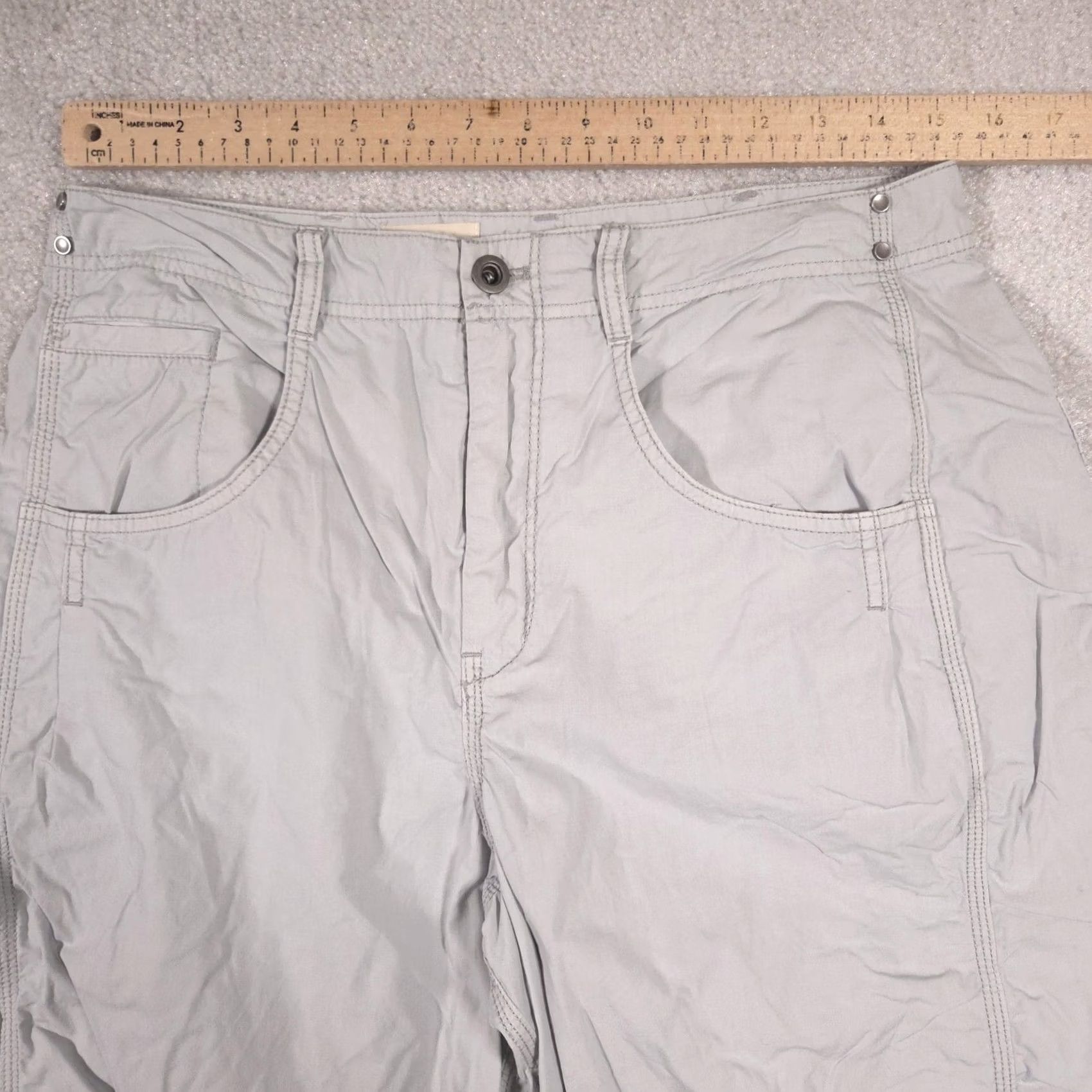 Vintage Pilcro Capri Pants Womens 29 Gray Twill Relaxed Lightweight Pockets Casual Size 29" - 4 Thumbnail