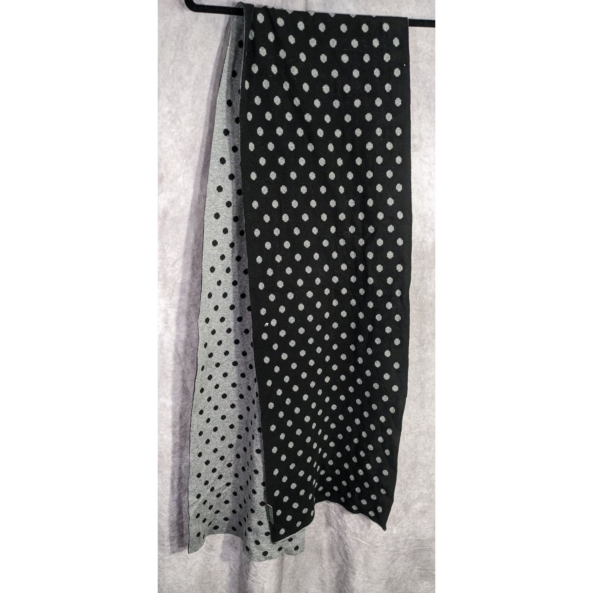 Other Darzzi Reversible Polka Dot Scarf 84"x15" Black & Gray Knit Size ONE SIZE - 5 Thumbnail