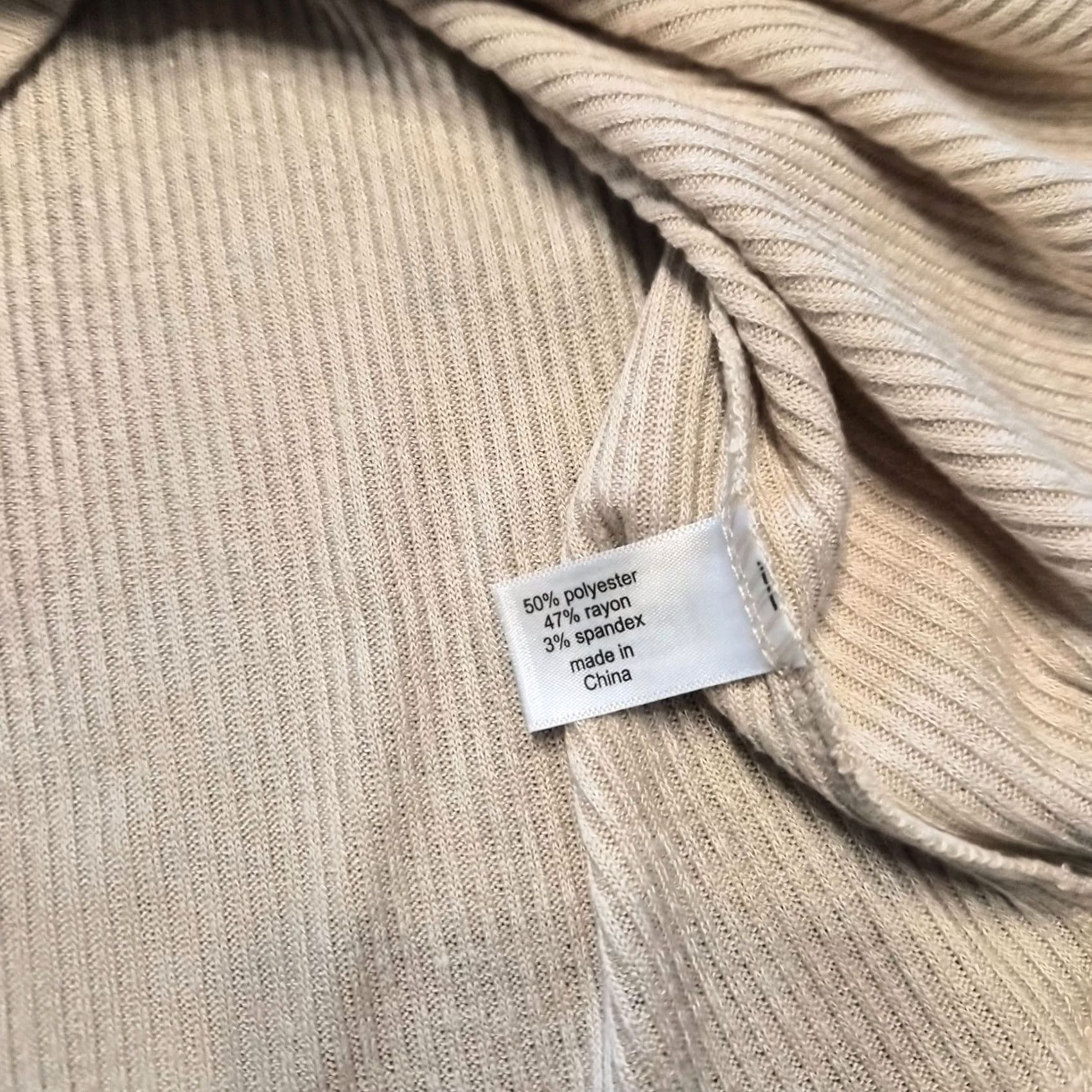 Vintage Lane Bryant Womens Blouse Long Sleeve Size 14 Ivory Ribbed Collared Pullover Knit Solid G106 Size XL / US 12-14 / IT 48-50 - 4 Thumbnail