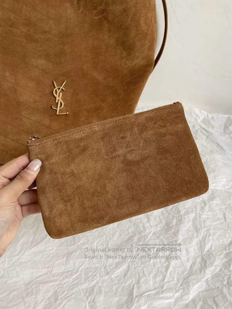 Yves Saint Laurent YSL Niki Suede Bucket Bag (Caramel Suede) Size ONE SIZE - 8 Thumbnail