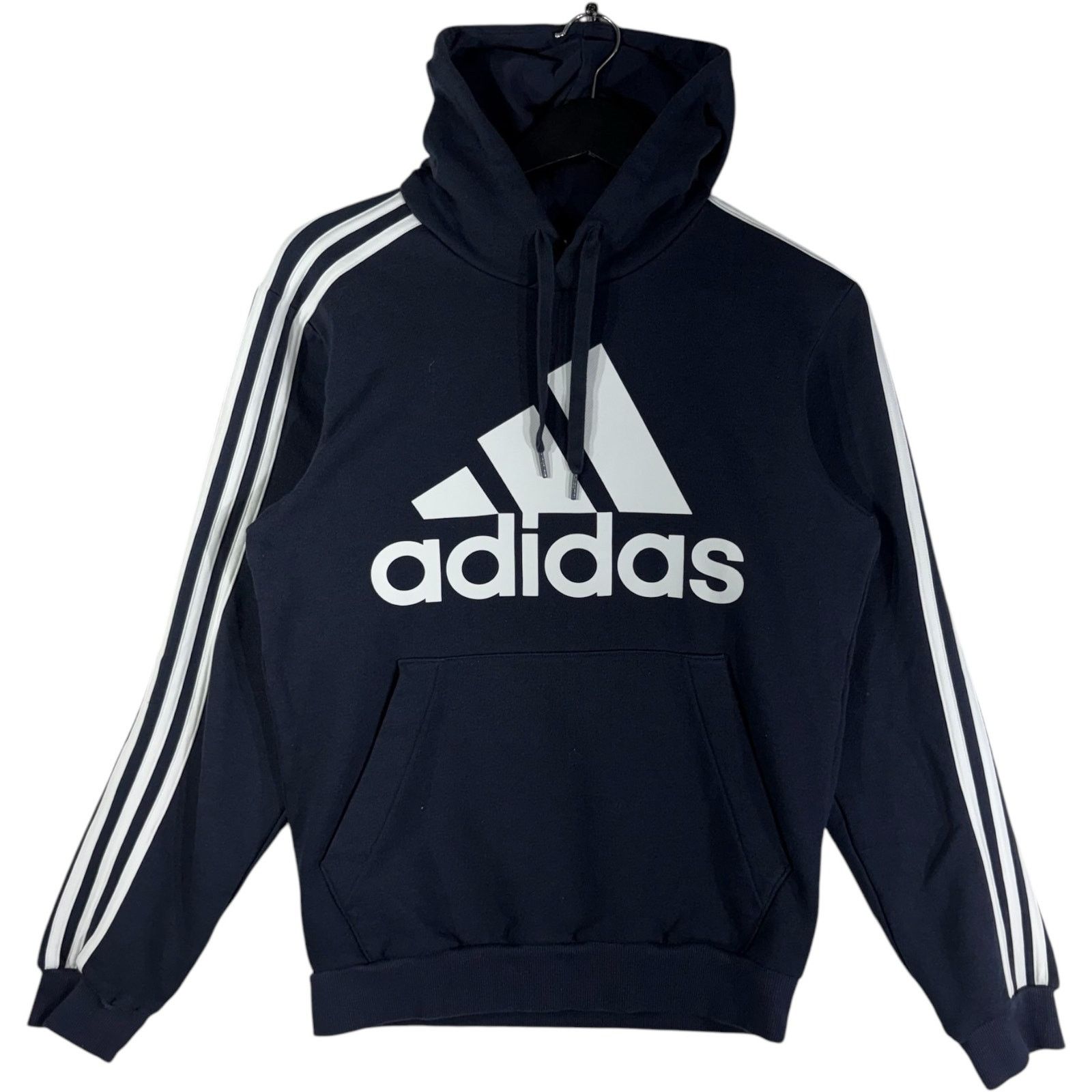 Adidas Adidas Big Logo Striped Sleeves Pullover Hoodie Size US S / EU 44-46 / 1 - 1 Thumbnail
